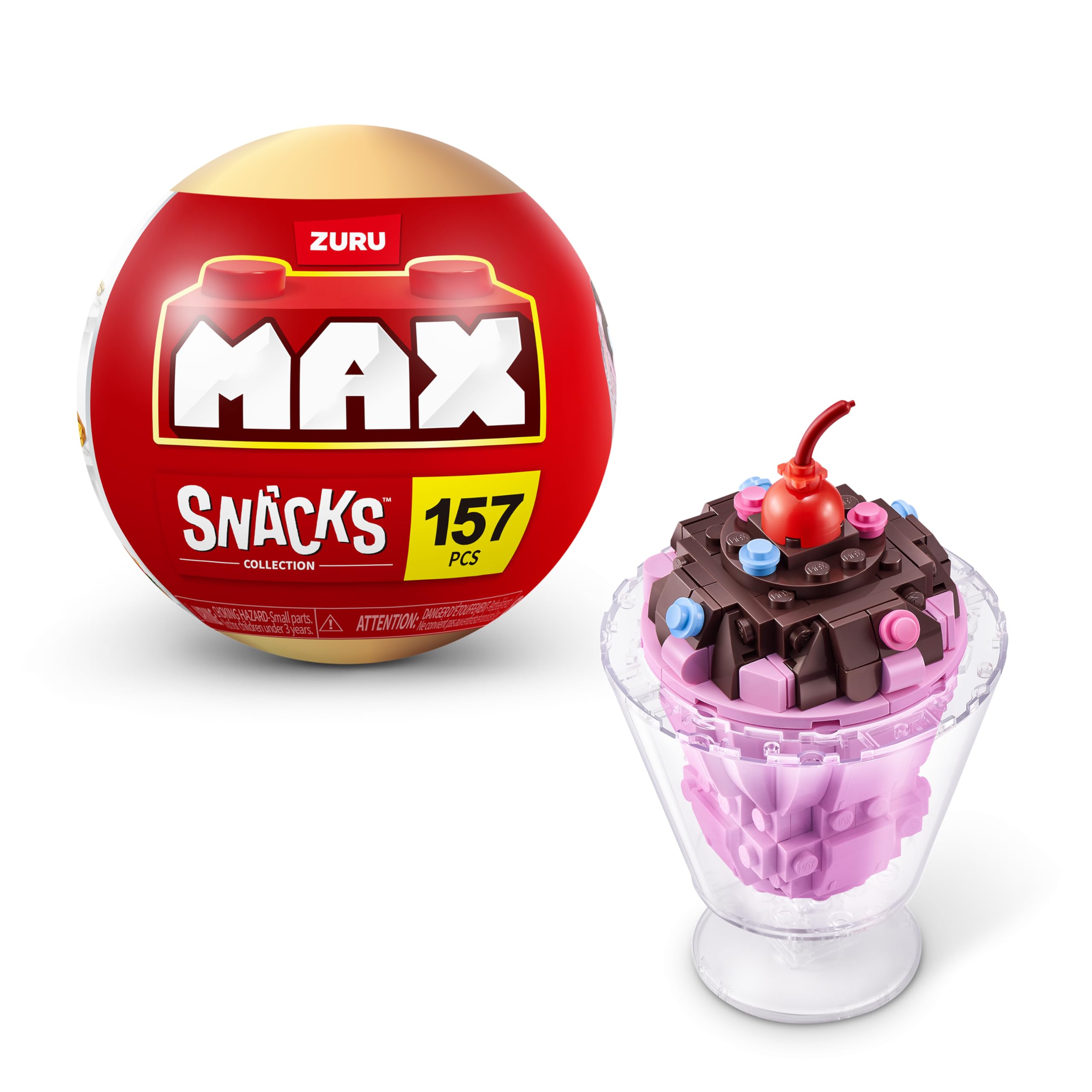 Max Build More MAX-SNACK-SERIES 1-CAPSULE - Ice Cream Building Set | Compatible | Ages 3+
