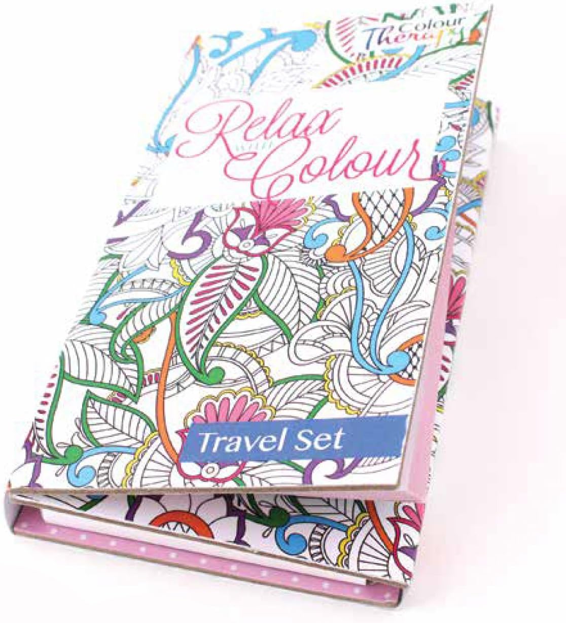 Colour Therapy Travel Colouring Kit - 12 Pencils & Two Pads for On-the-Go Creativity 1