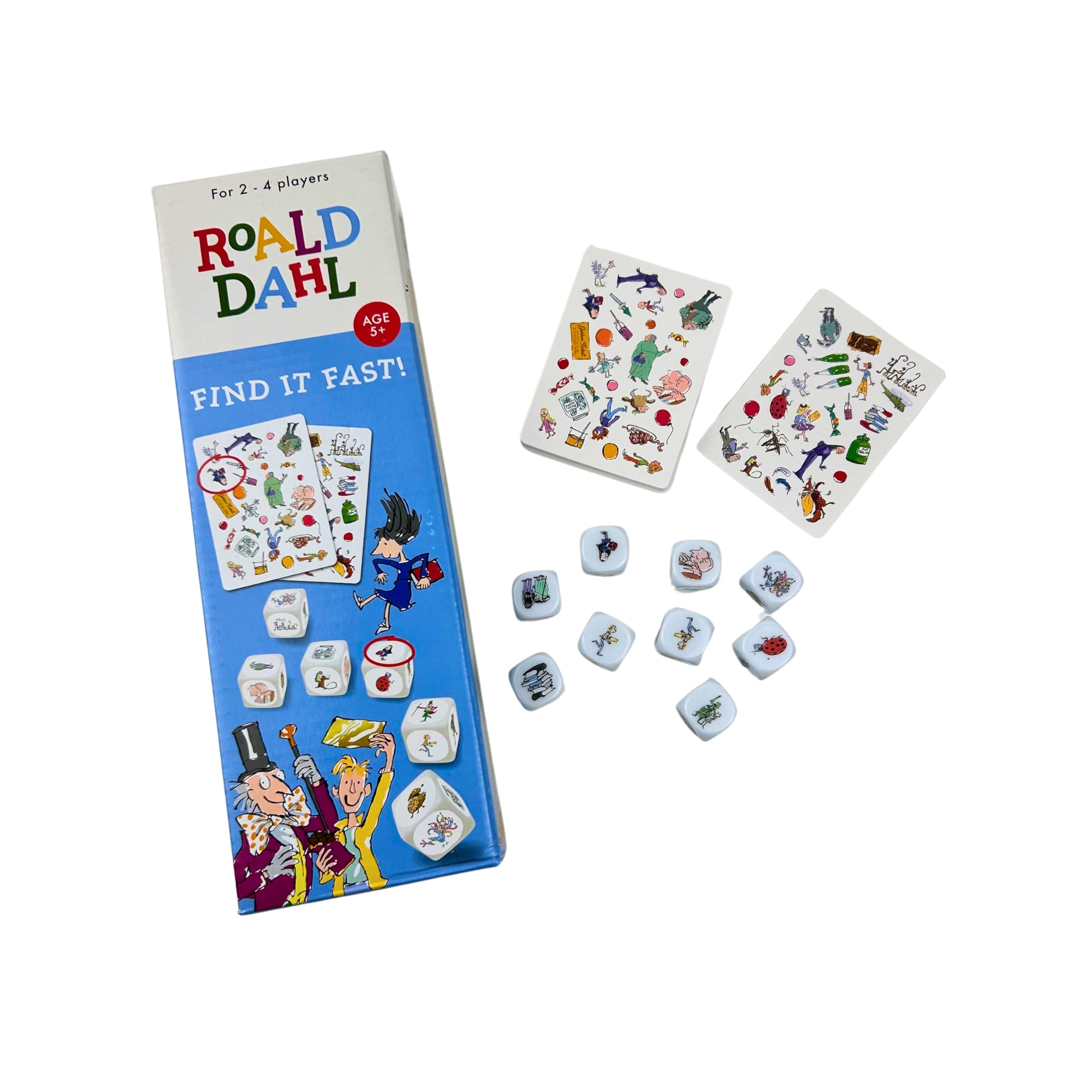 Roald Dahl Find It Fast Card Game, Ages 5+, 2-4 Players, Family Dice Game,