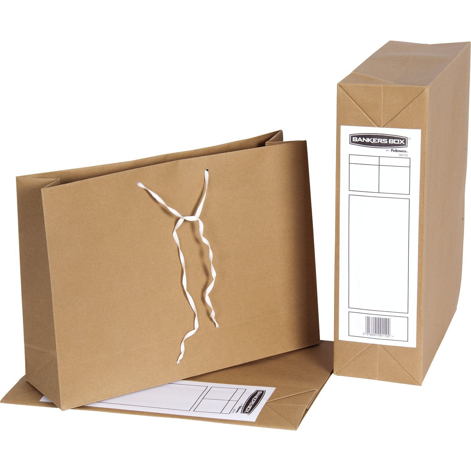 BANKERS BOX 25 Storage Bags - Manila Paper Bag with Handle - 101 x 356 x 25