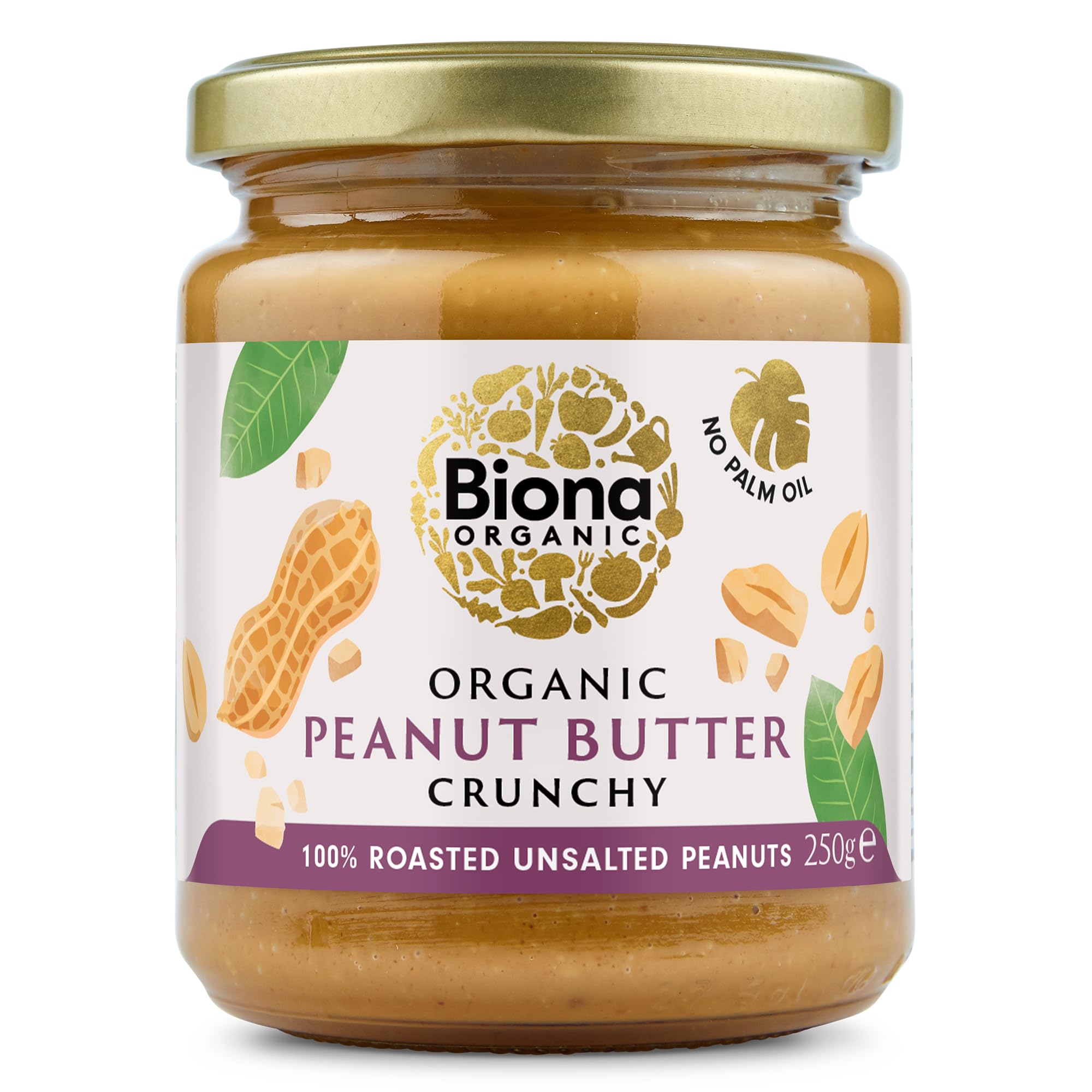 Biona Organic Crunchy Peanut Butter - No Salt Added | 250g