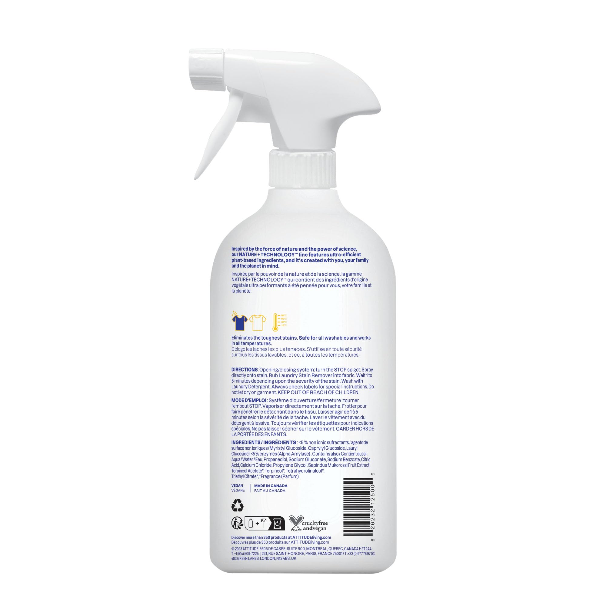 ATTITUDE Laundry Stain Remover - Plant-Based, Citrus Zest Scent, EWG Verified | 800 ml 7