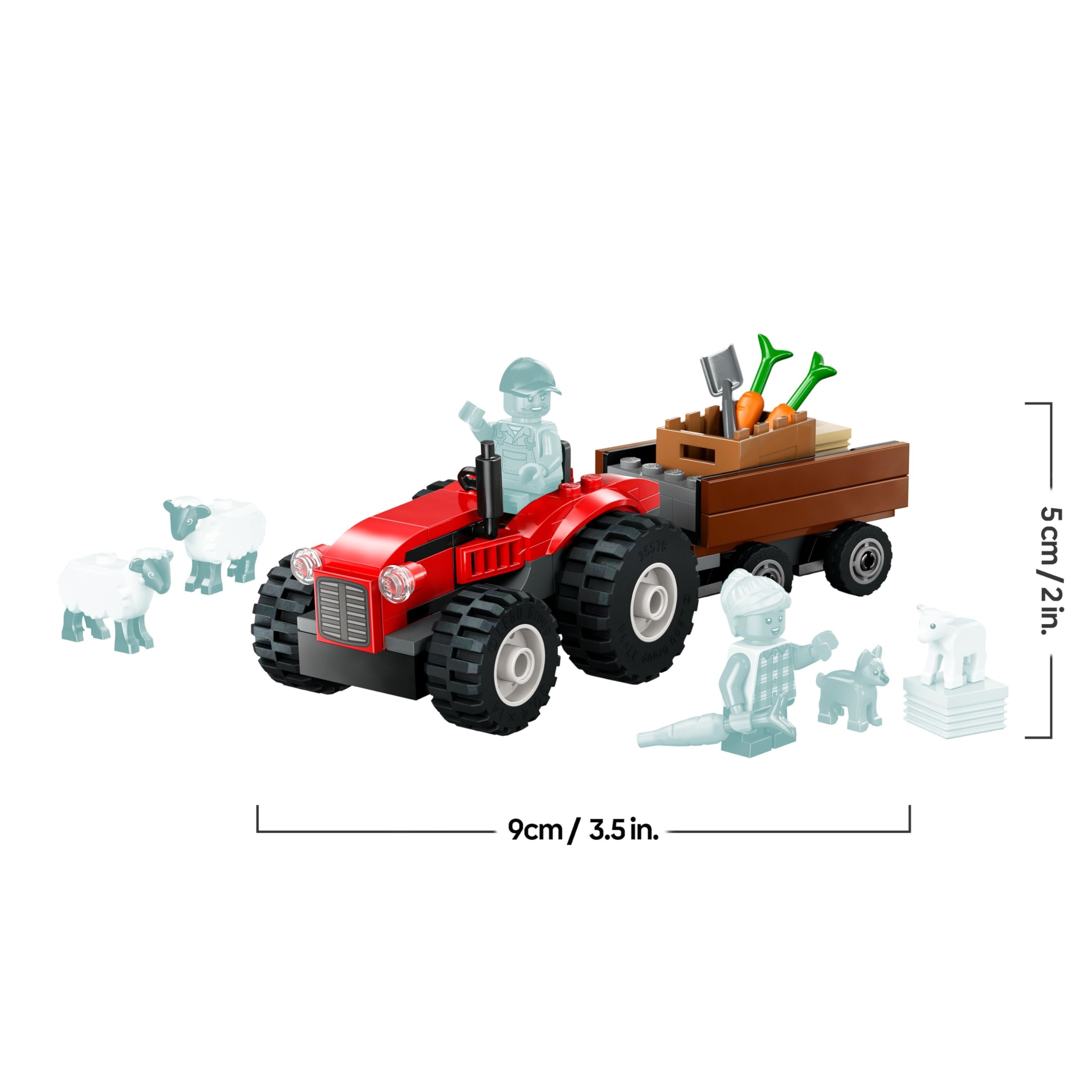 LEGO City Red Farm Tractor with Trailer & Sheep Toy Set - Building Playset for Ages 4+ 2