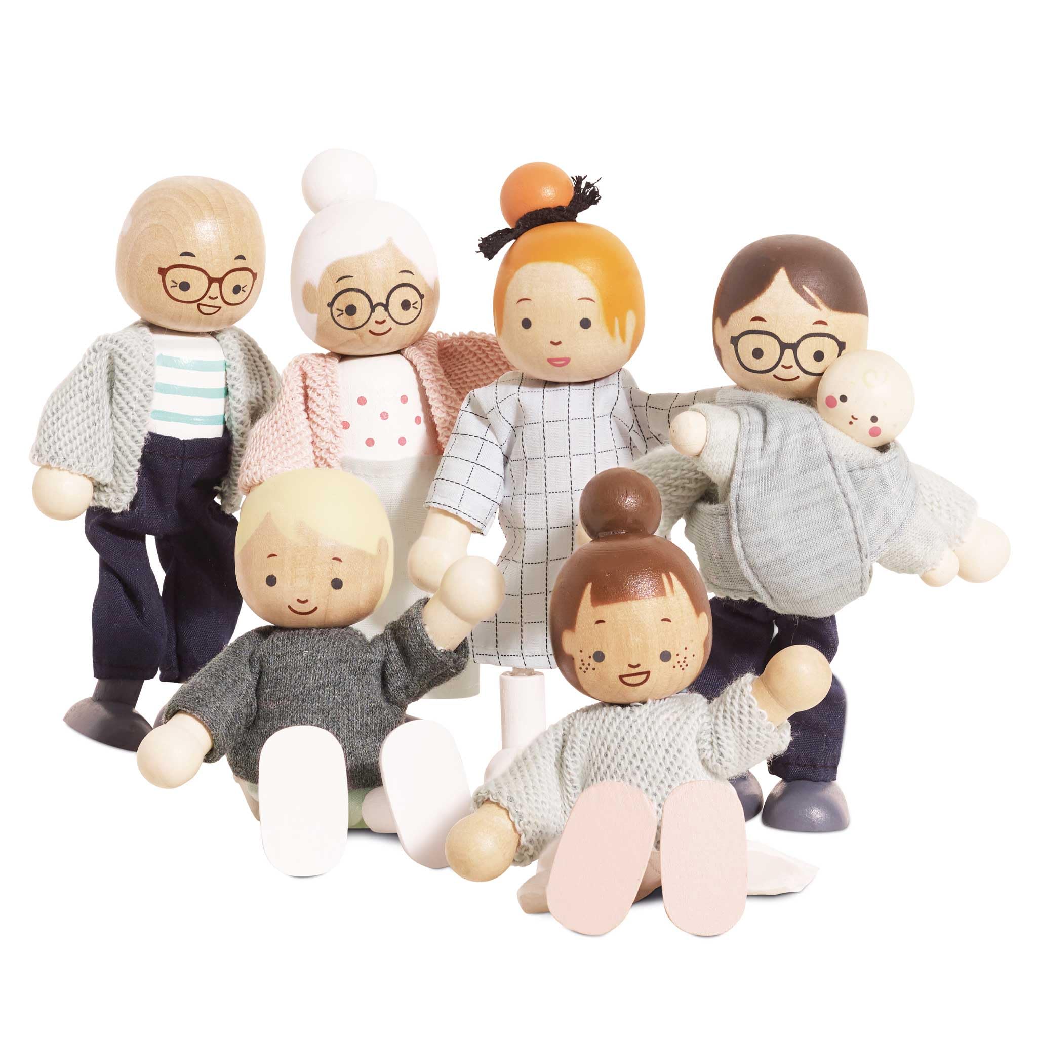 Le Toy Van My Doll Family Play Set - Wooden Figures for Doll Houses | Multicoloured 1