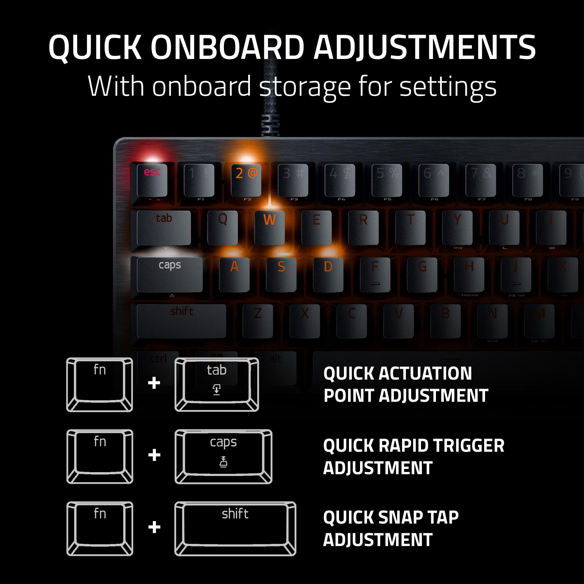 Razer Huntsman V3 Pro Mini - 60% Analog Optical Esports Gaming-Keyboard - Snap Tap - Rapid Trigger Mode - Quick Onboard Adjustments - Multi-function Control Buttons - QWERTY UK Layout | Black 4
