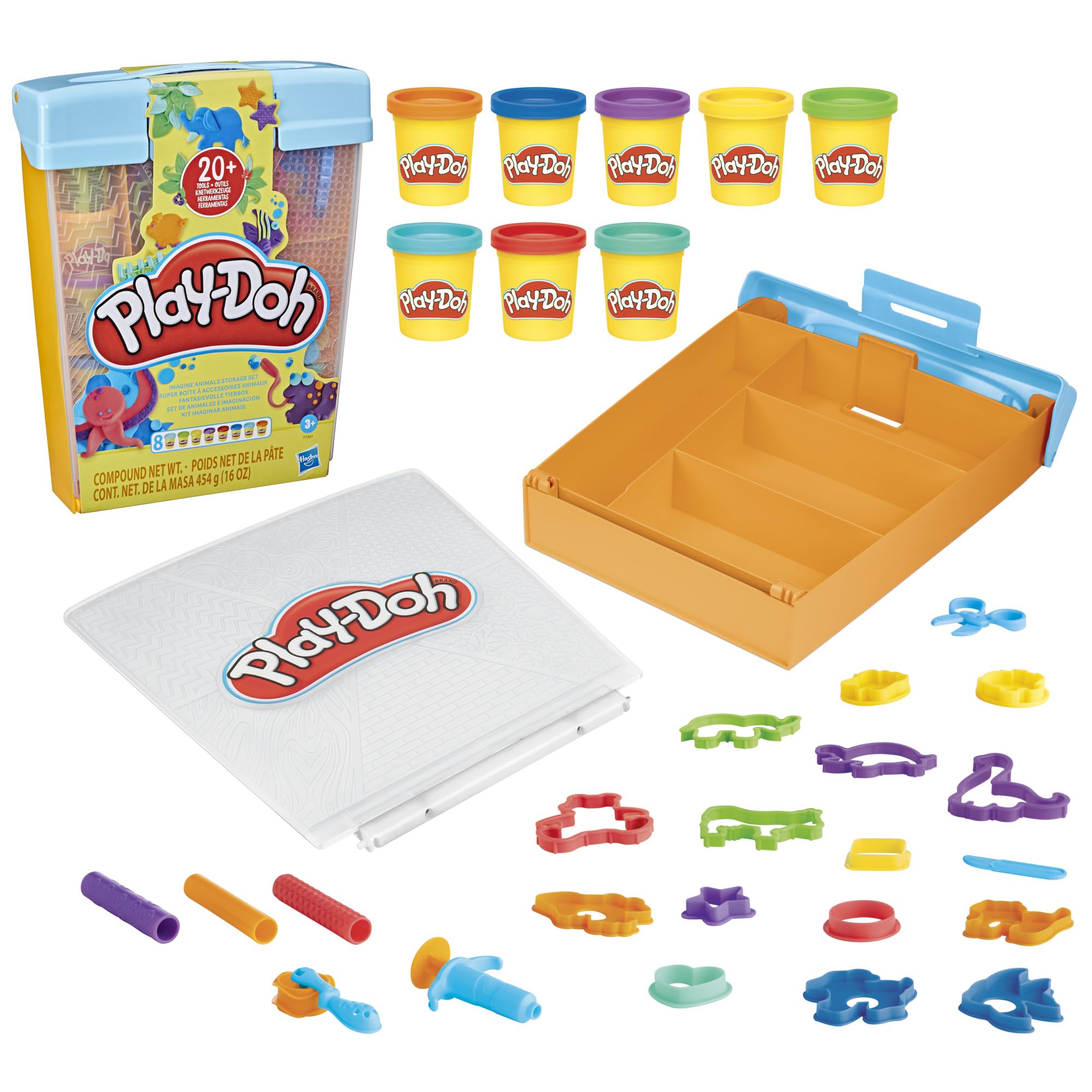 Play-Doh Imagine Animals Storage Set - 8 Cans Compound & 22 Accessories | Ages 3+ 1