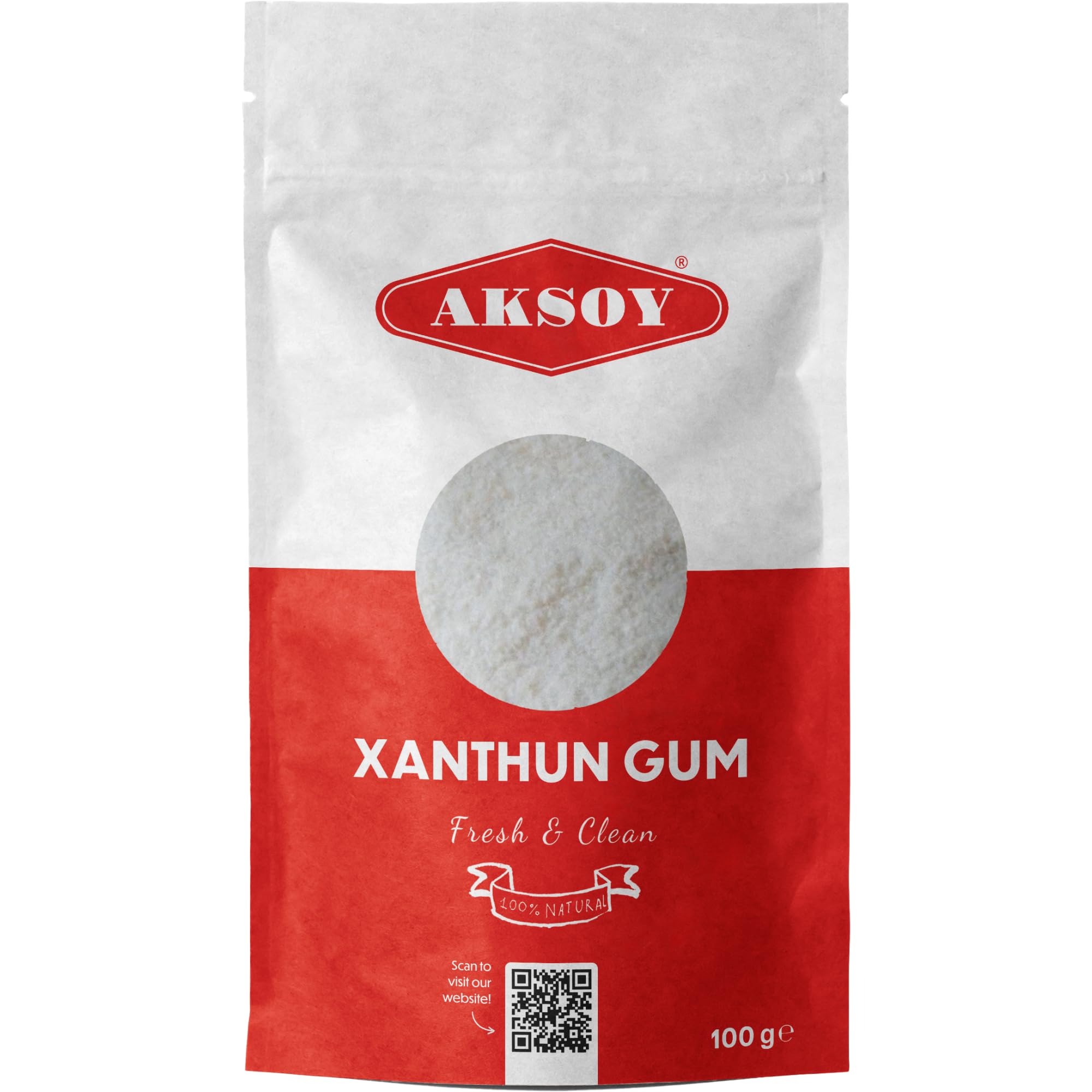 AKSOY Xanthan Gum Powder Thickener & Stabiliser | 100g | Gluten-Free & Vegan