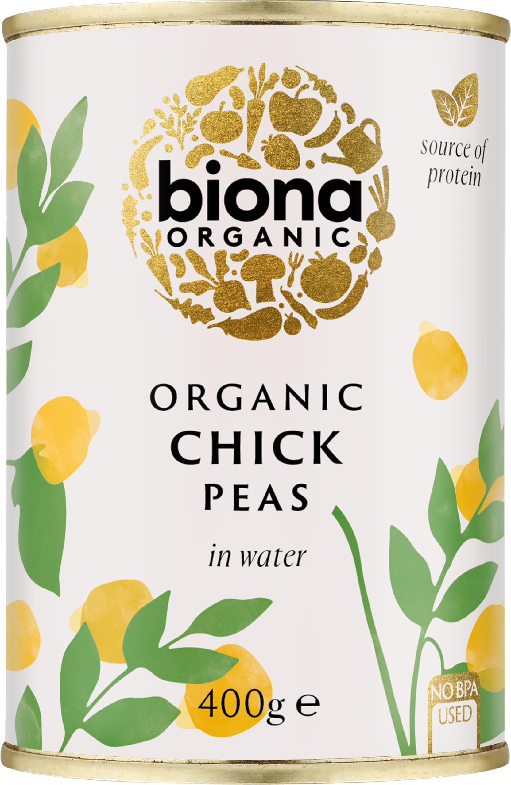 Biona Organic Chick Peas - Excellent Source of Protein | No Added Sugar or Salt | 400g