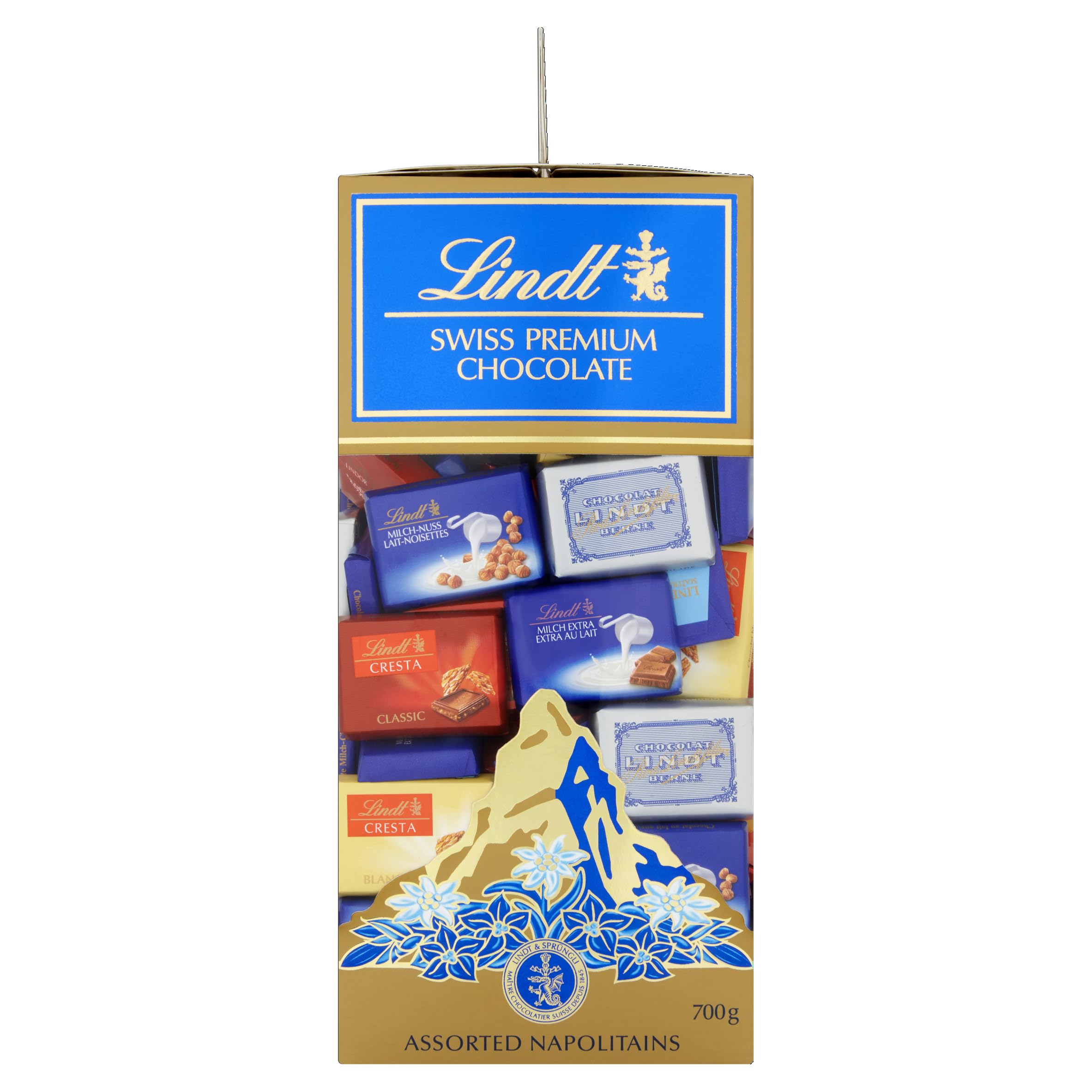 Lindt Swiss Assorted Napolitains Gift Box - 700g Chocolate Selection | Milk, Dark & Crisp Varieties 1