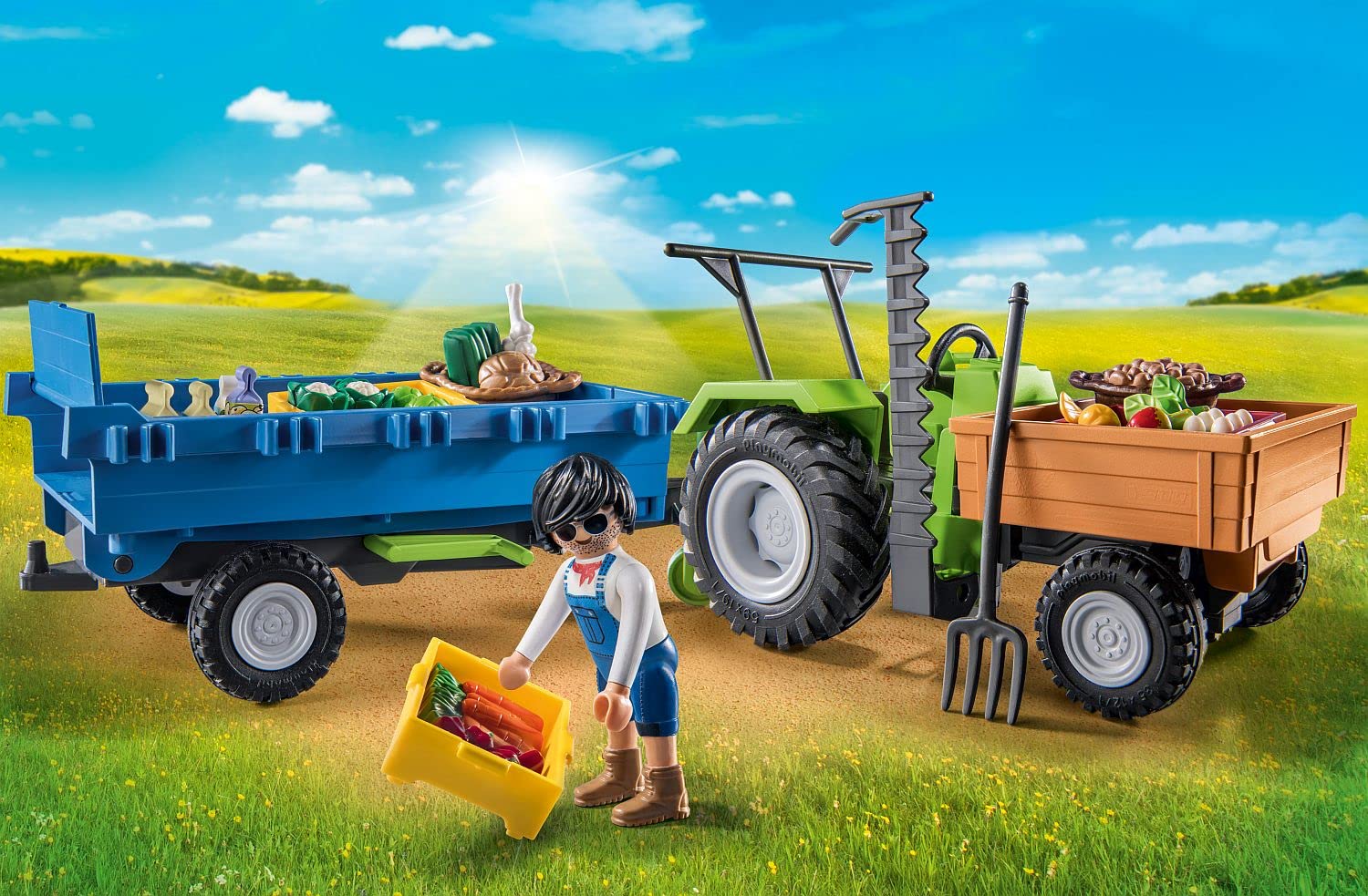 Playmobil Country Harvester Tractor with Trailer and Transport Boxes - Farm Playset for Kids 4+ 10