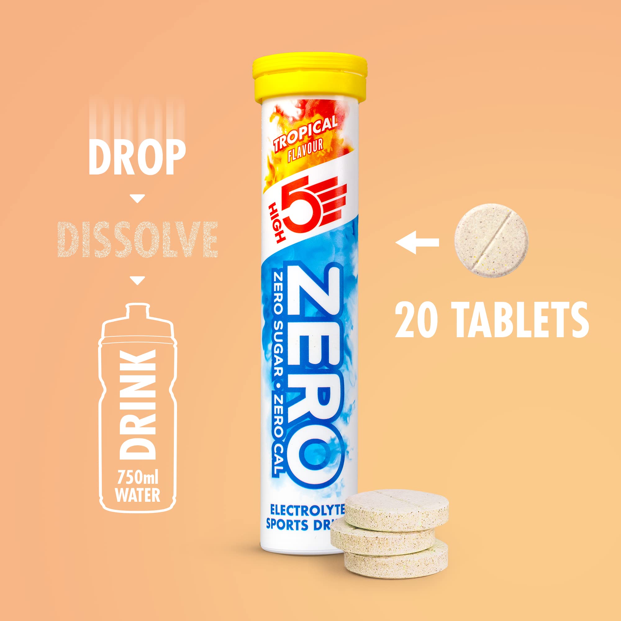 HIGH5 ZERO Electrolyte Tablets - Sugar-Free Hydration with Vitamin C | 20 Count Tube 3