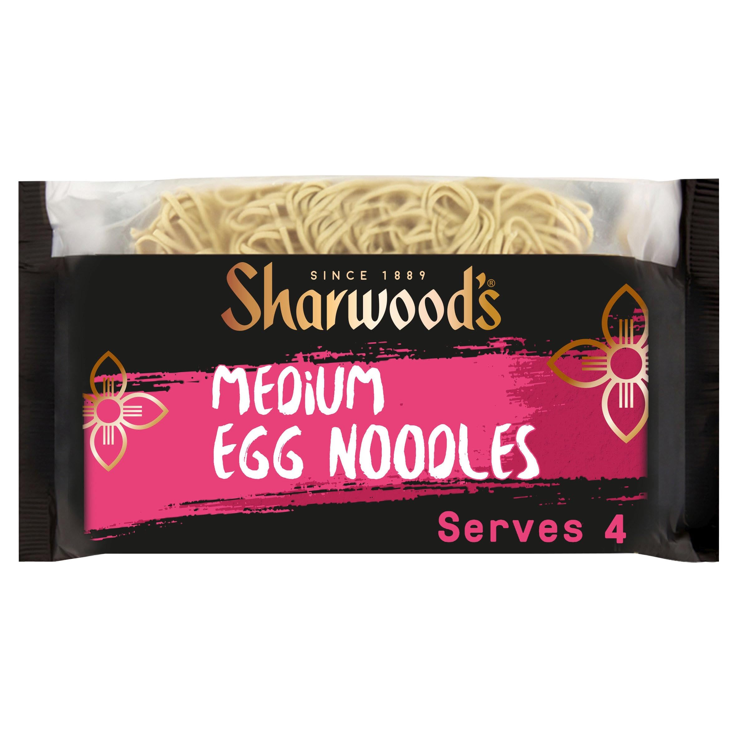 Sharwood's Medium Egg Noodles - Authentic Asian Style, Quick-Cook | 226g Pack of 1