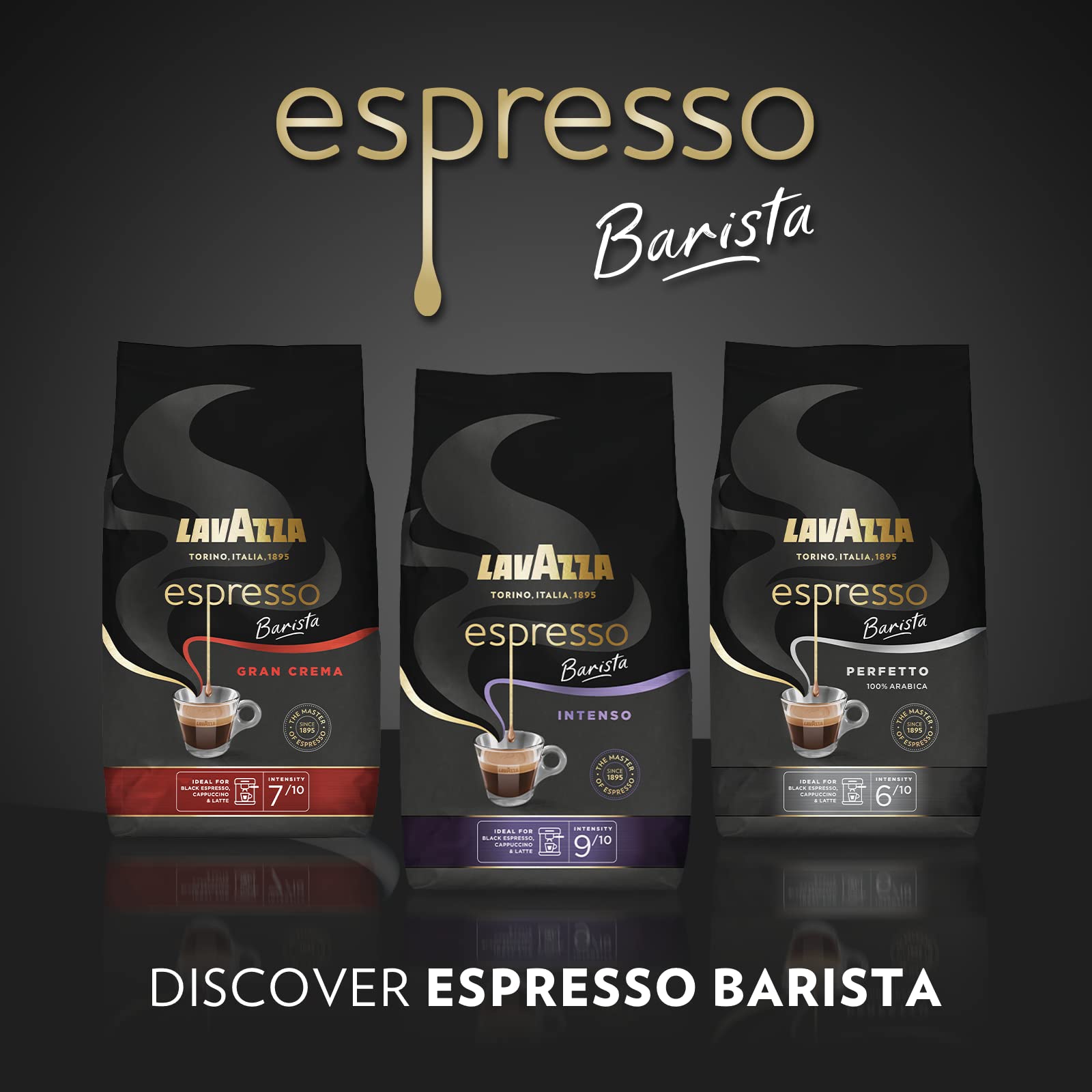 Lavazza Barista Gran Crema Kaffee aus ganzen Bohnen – 1 kg Trommelgeröstete Arabica- und Robusta-Mischung