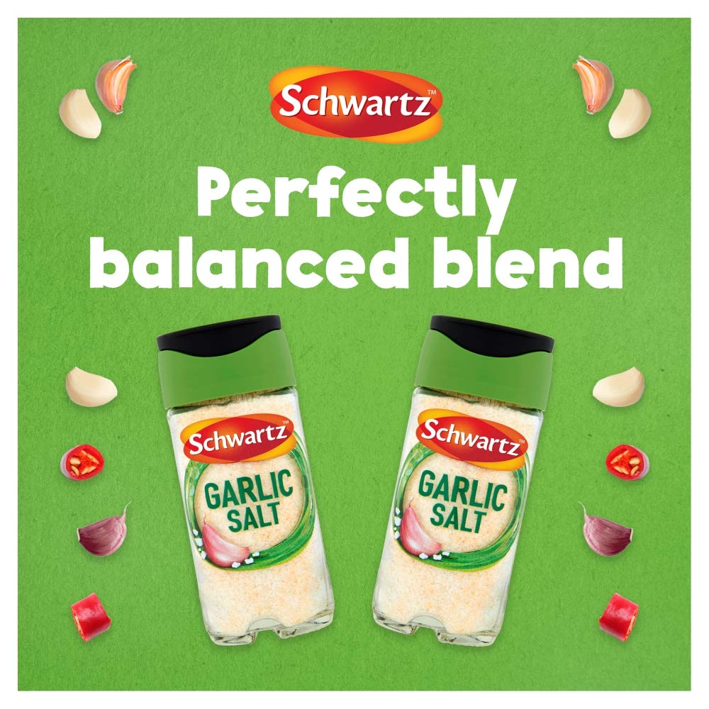 Schwartz Garlic Salt - Savoury Flavour Enhancer | 73g Jar | Pack of 6 2