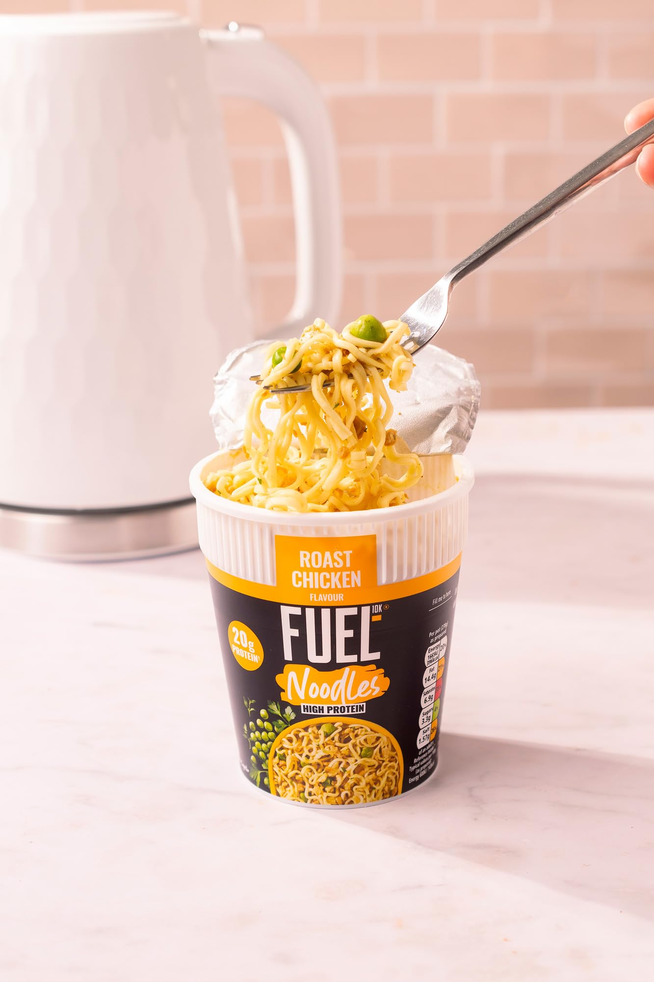 FUEL10K Katsu Curry High Protein Instant Noodles Pot - 20g Protein | Pack of 8 4