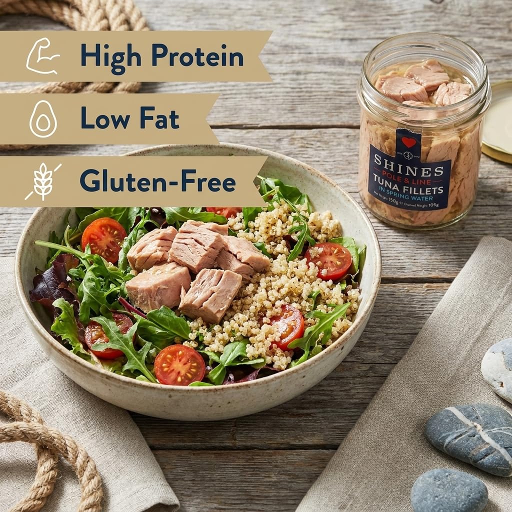 Shines Wild Skipjack Tuna in Spring Water - 3 x 150g Jars | Pole & Line Caught