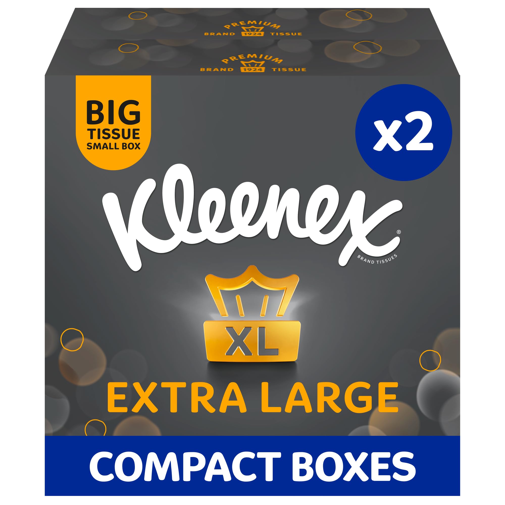 Kleenex Extra Large Facial Tissues - Compact Box Twin Pack | Strong & Soft | Unscented 1
