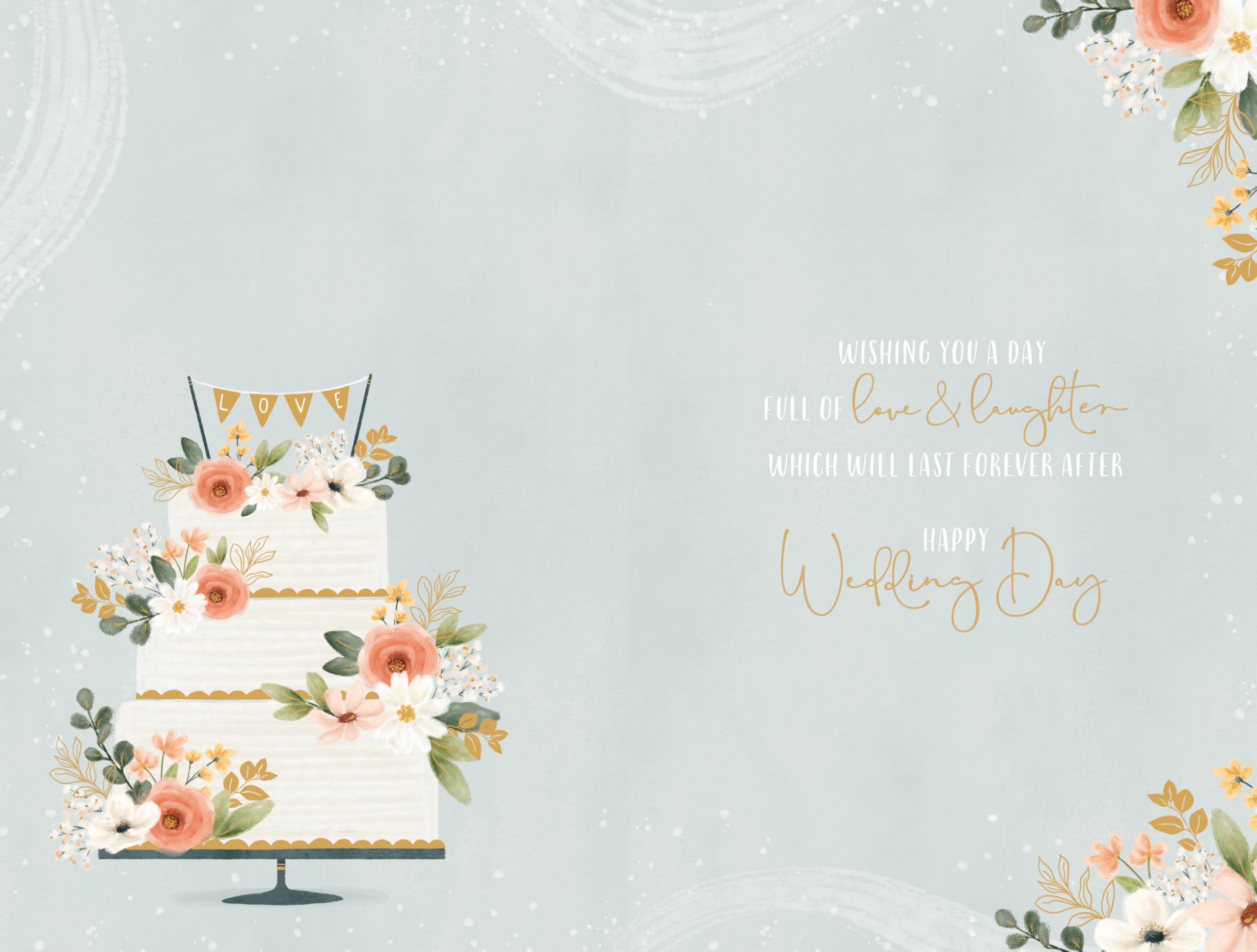 Me To You Bear Wedding Greeting Card - Happy Couple Cake Design | 5 x 8 Inch