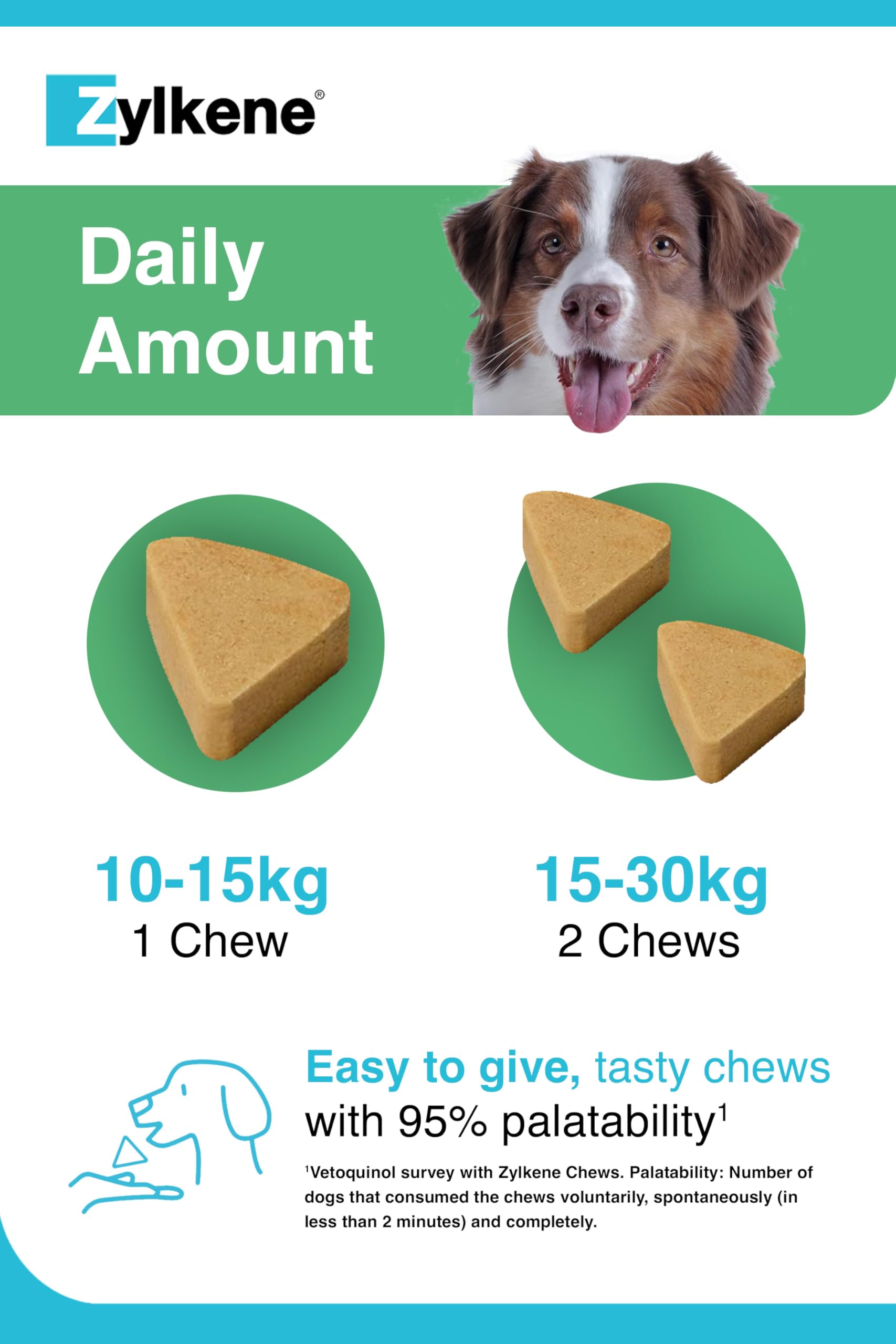 Zylkene Calming Chews for Medium Dogs (10-30kg) - Promotes Relaxation | 14 Chews 7