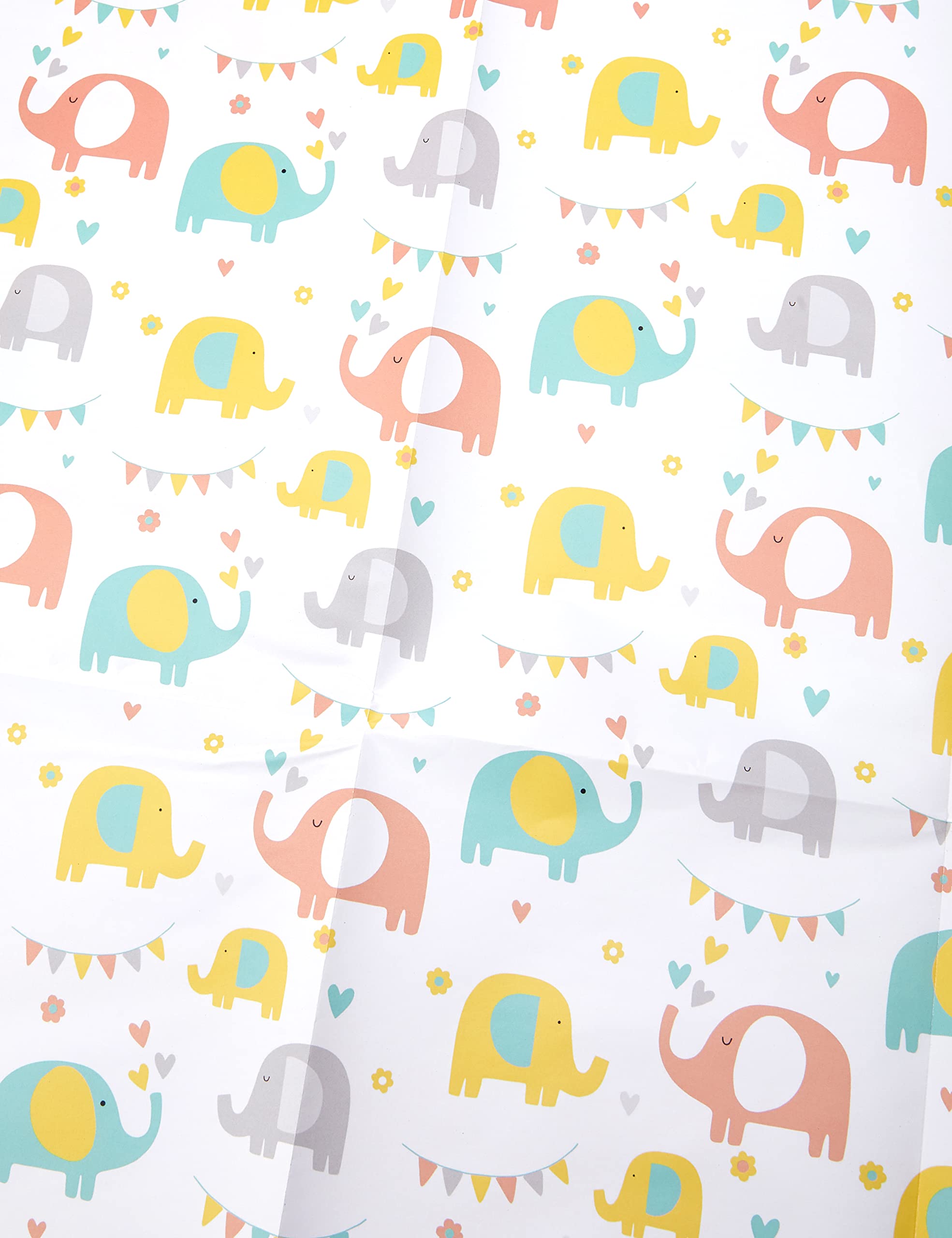 Abacus Elephant Fun Gift Wrap Pack - 2 Sheets, Glossy Finish, Includes Tags 3