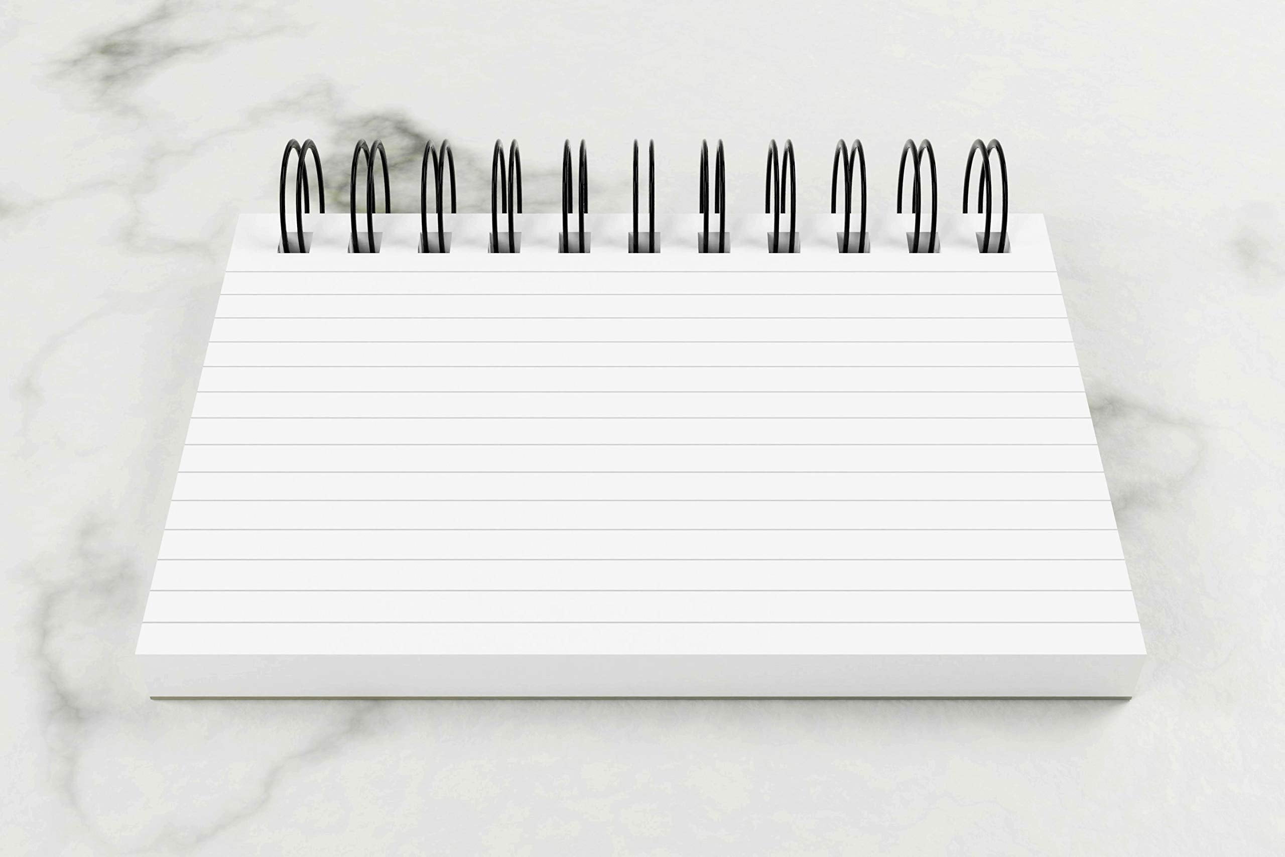 Luxpad A6 Wirebound Revision & Presentation Cards - White. 50 Lined Cards Per Pad (6x4") 2