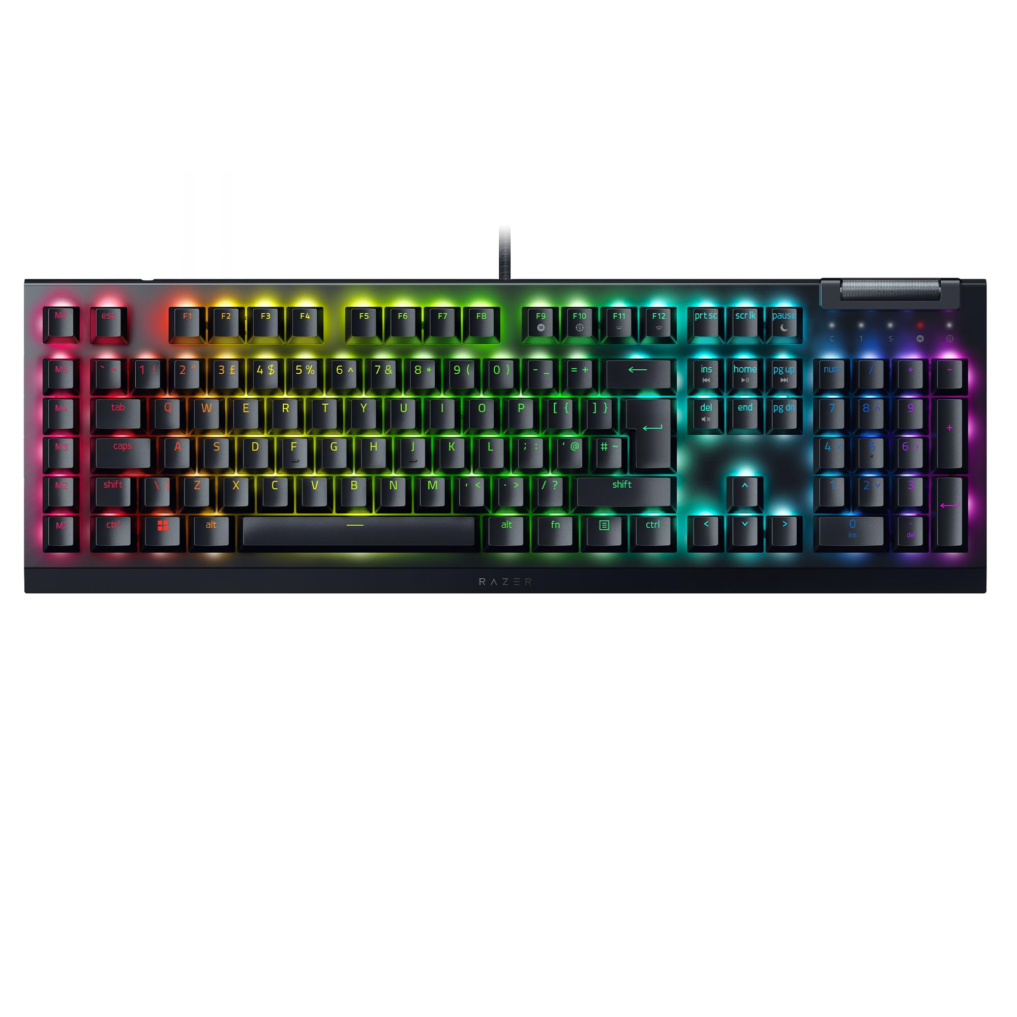 Razer BlackWidow V4 X – Mechanische Gaming-Tastatur (UK) mit grünen Schaltern, 6 Makrotasten, Chroma-RGB-Beleuchtung
