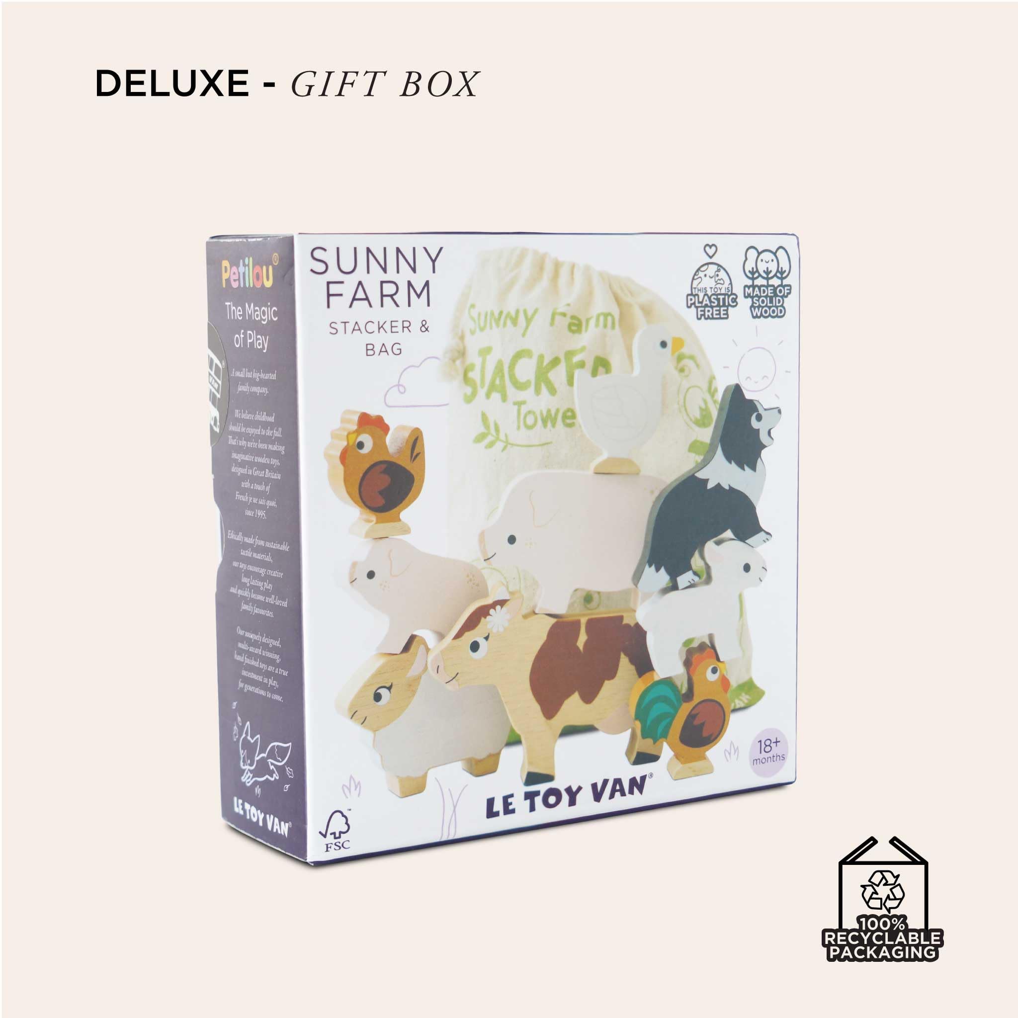 Le Toy Van Farm Animals Wooden Stacking Toy PL141 | Develops Dexterity & Coordination | Ages 18M+ 9