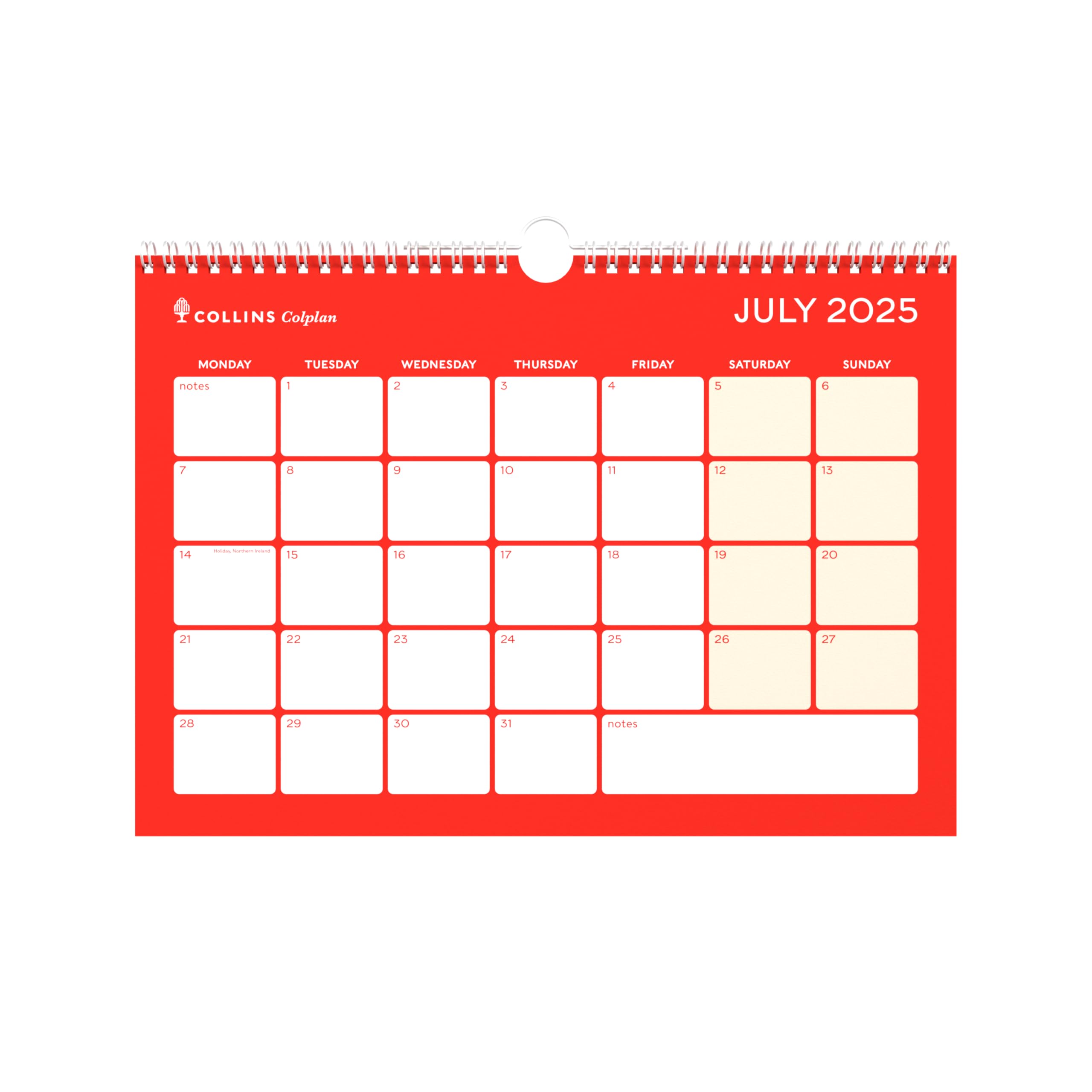 Collins Colplan Mid/Academic Year Memo Wall Planner | July 2025 - July 2026 | A4 Size