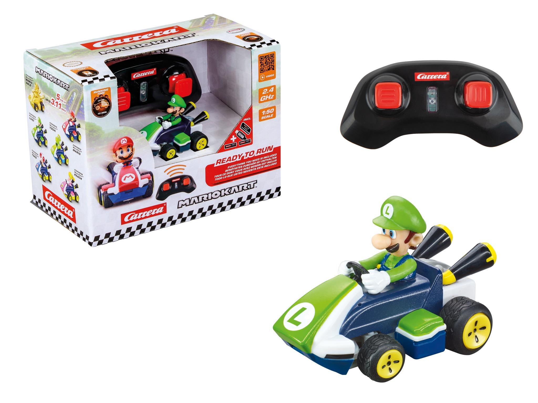 Carrera RC Mario Kart Mini RC Luigi Remote Control Vehicle for Ages 6+