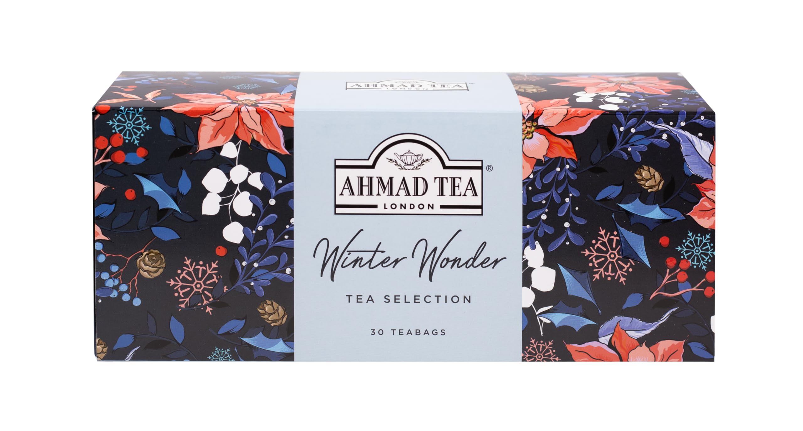 Ahmad Tea - Winter Wonderland Christmas Selection Pack - 30 Teabags (English Breakfast, Cinnamon Haze, Chai Spice)
