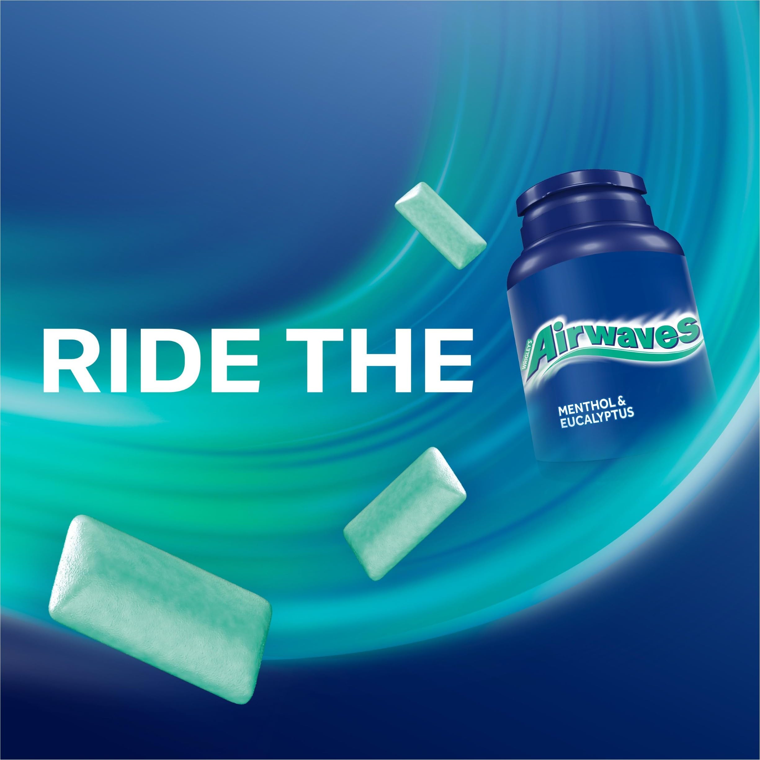 AirWaves Menthol & Eucalyptus Sugar Free Chewing Gum - 46 Pieces Bottle 2