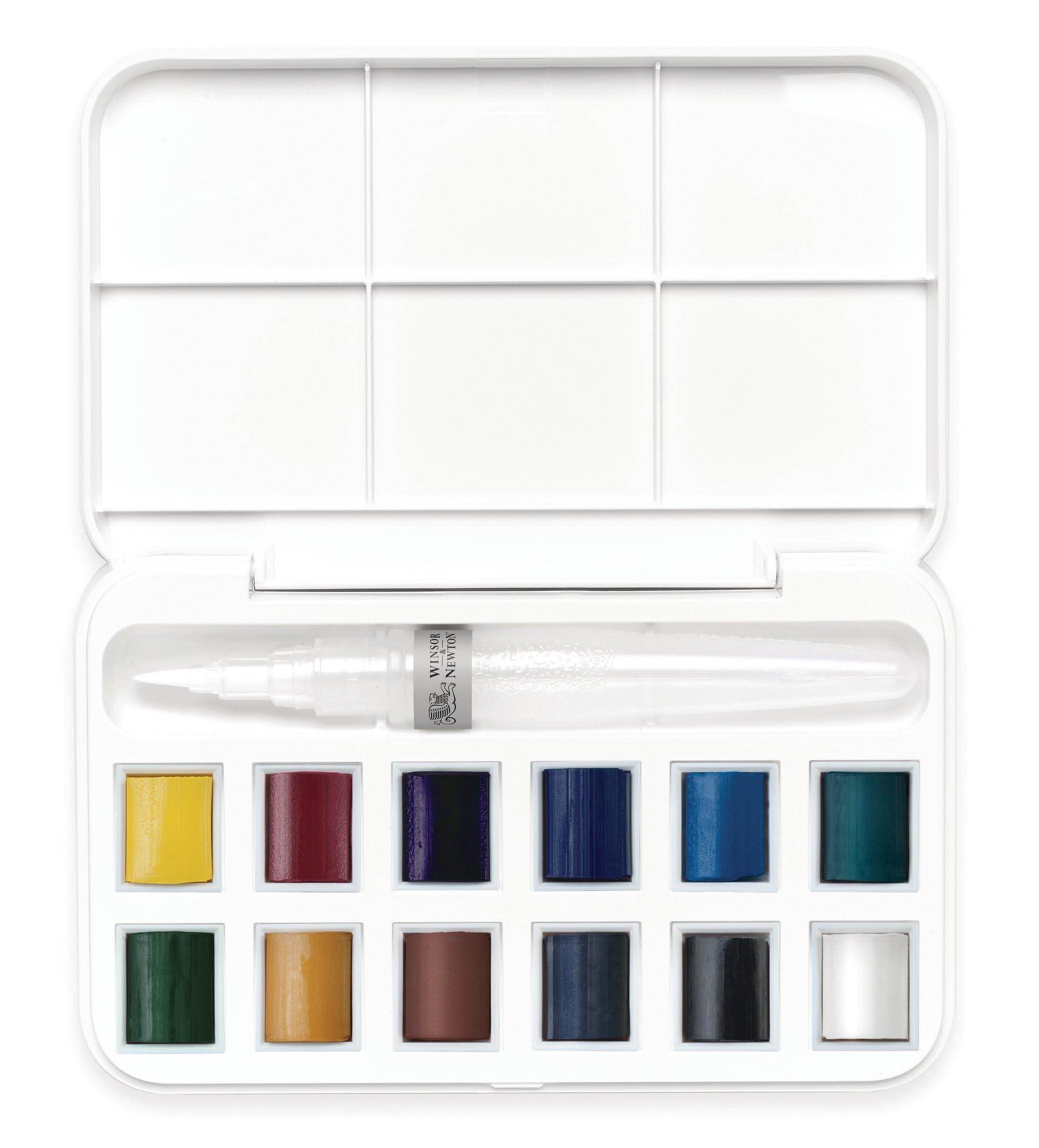 Winsor & Newton, Cotman Watercolour, 'Water Brush Pocket Set' , 12 x Half Pans + 1 x Water Brush 2