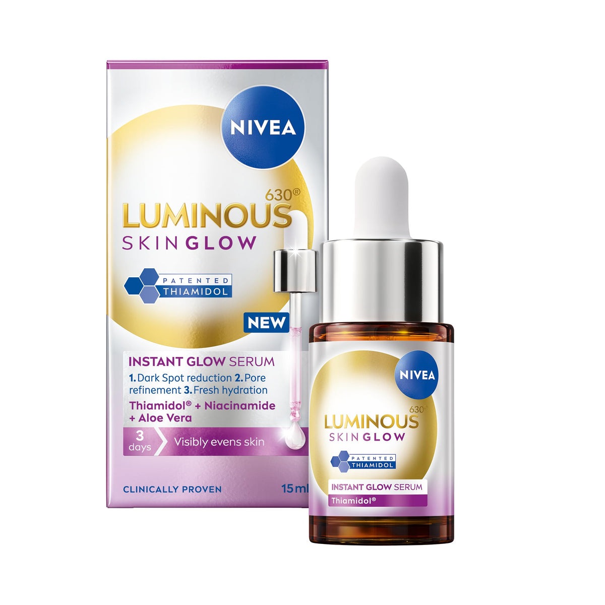 NIVEA Luminous 630 Even Glow Serum - Reduces Dark Spots & Refines Pores | 15ml