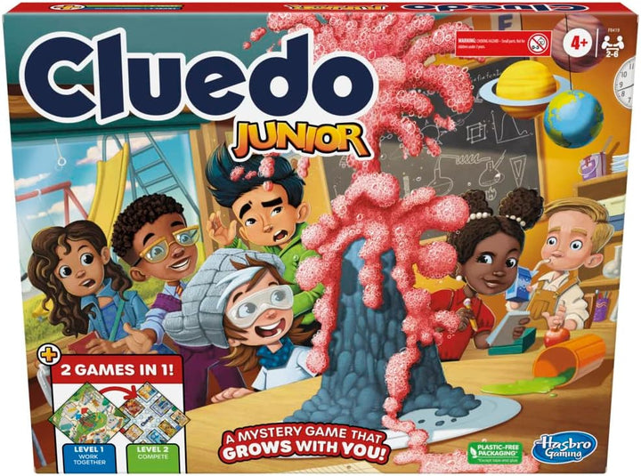 Clue Junior-Spiel, 2-seitiges Spielbrett, 2 Spiele in 1, Clue Mystery-Spiel für Jüngere