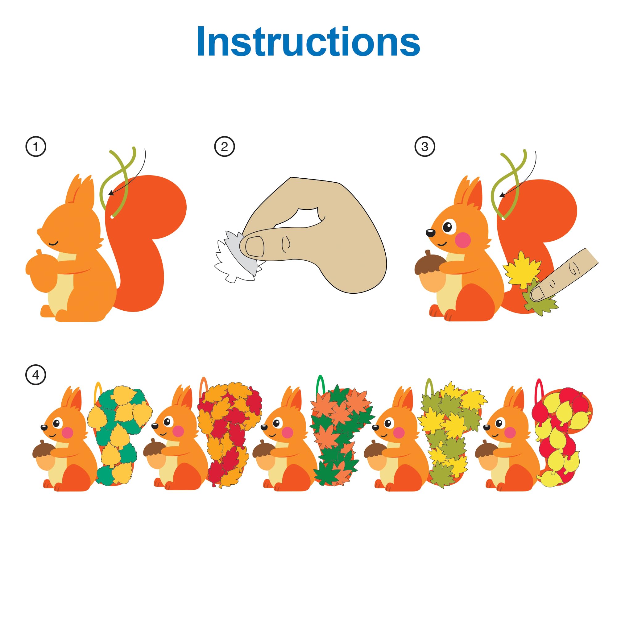 Baker Ross Leafy Squirrel Mix and Match Decoration Craft Kit - Pack of 5 2