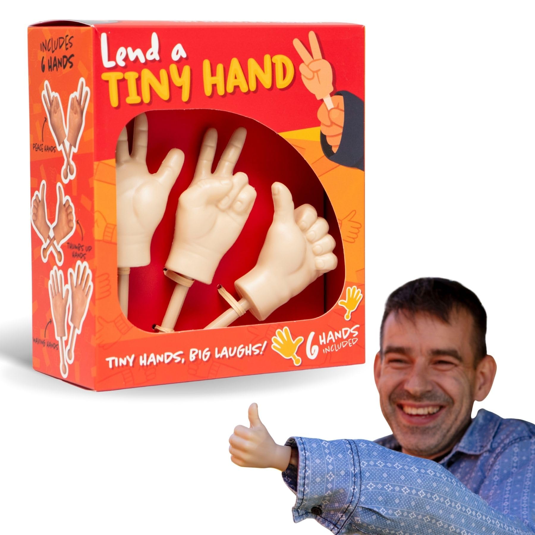 Boxer Gifts Tiny Hands on Sticks Prank - Peace, Thumbs Up and Waving 3pk