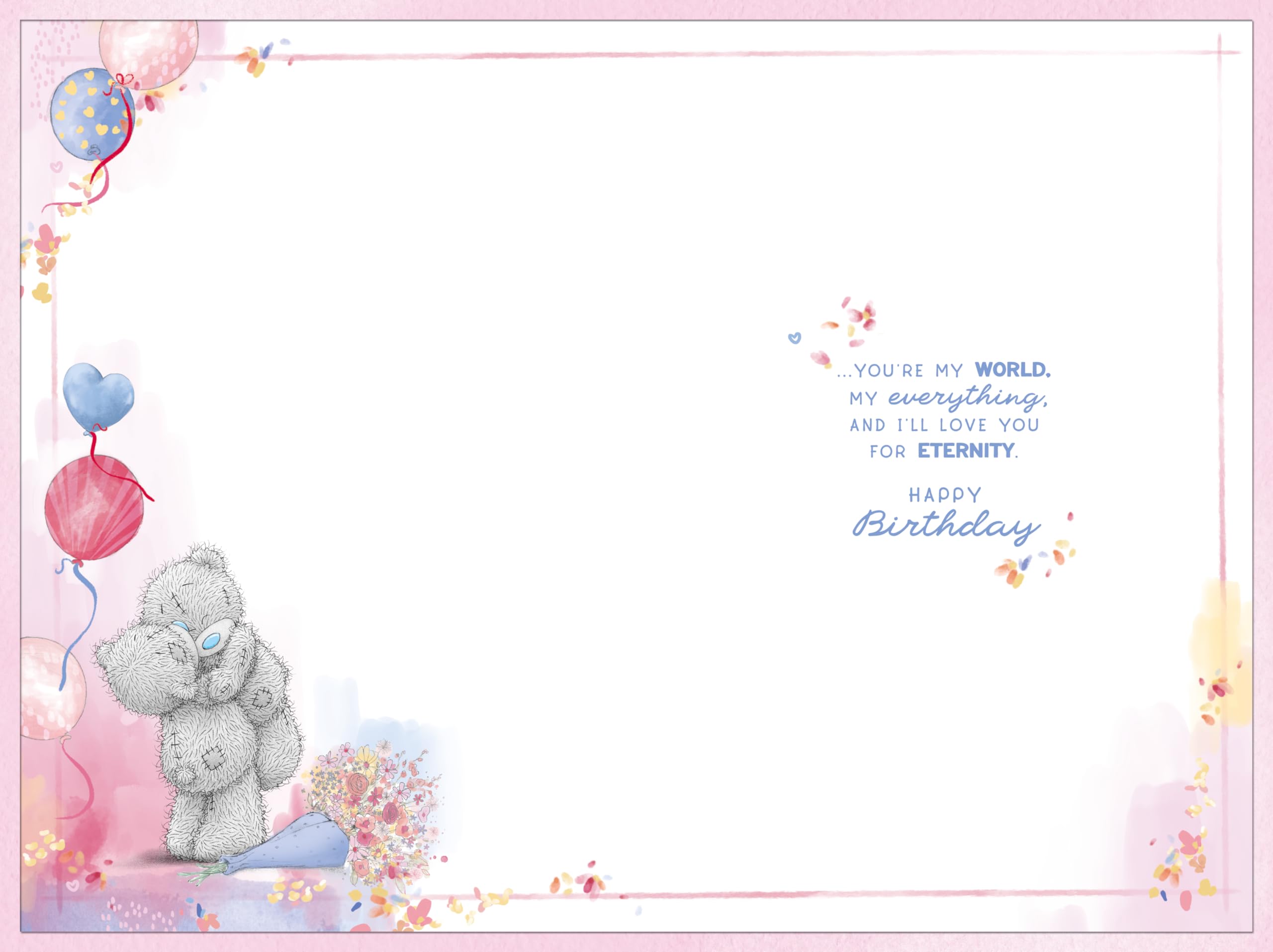 Me To You Tatty Teddy Lovely Wife Bear with Flowers Luxury Gold Foil Birthday Card | 6 x 9 Inches 2