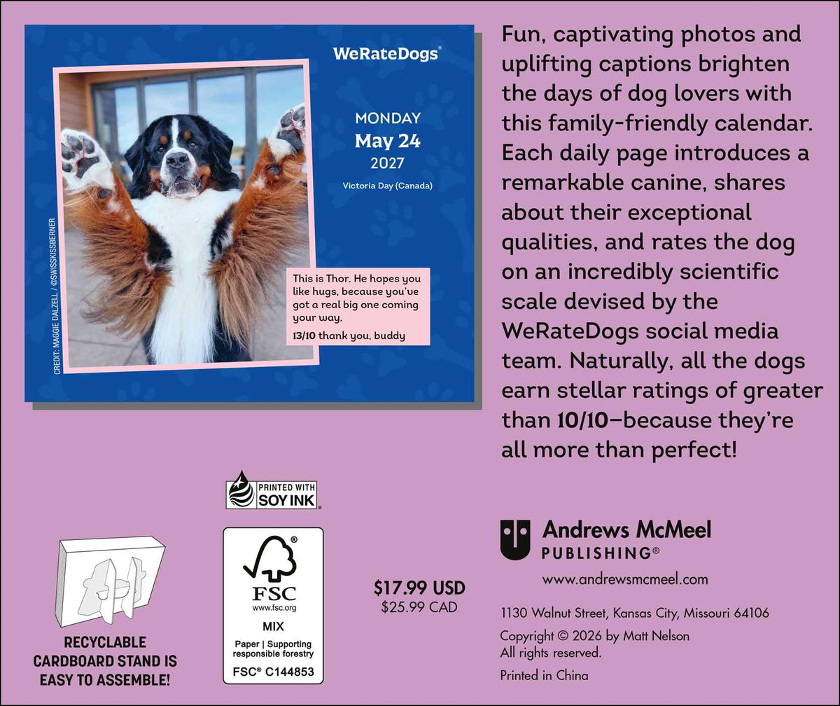 WeRateDogs 2027 Day-to-Day Calendar - English, 640 Pages