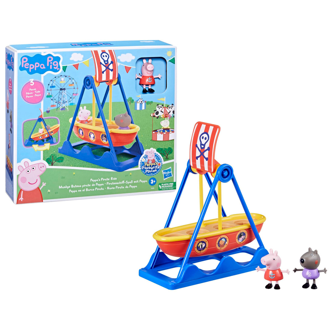 Peppa Pig Pirate Ride Playset - Swinging Ship with 2 Figures, Ages 3+