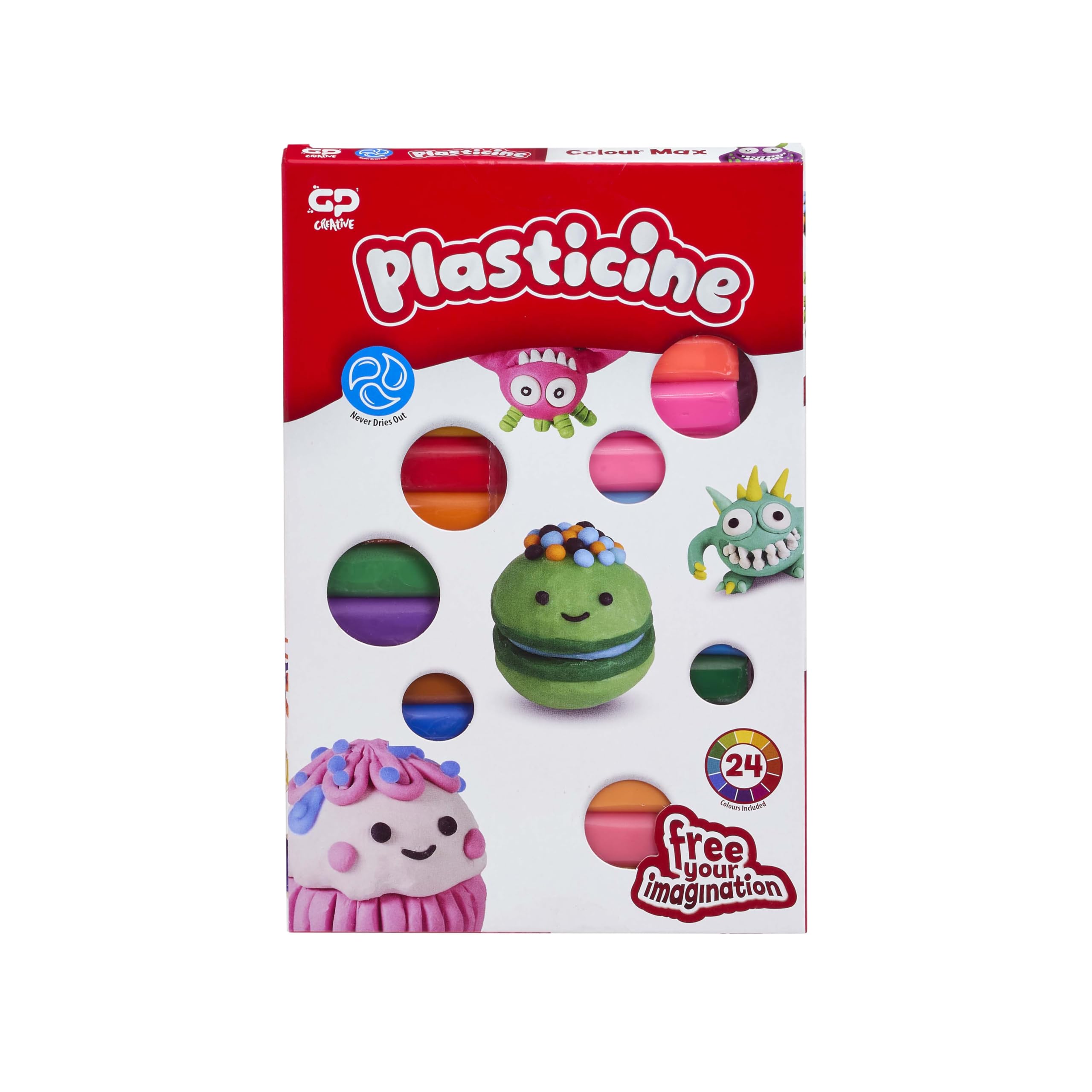 Plasticine Original Modelling Clay - Basic Refill 24 Colour Max, Non-Drying | Kid Toy