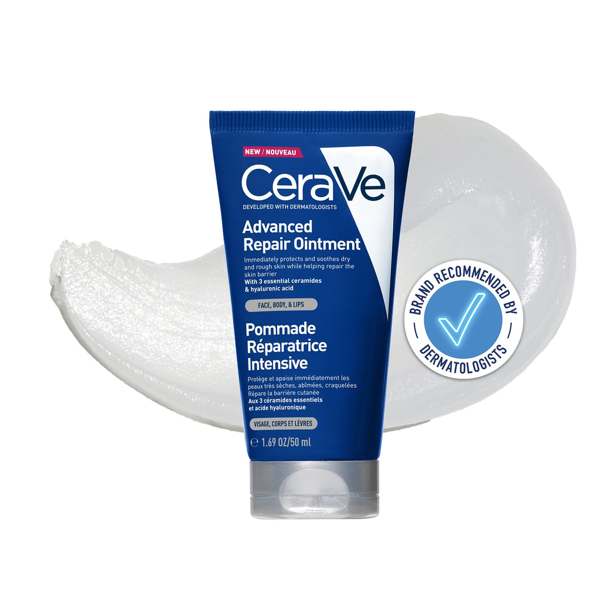CeraVe Advanced Repair Ointment - Instant Relief for Very Dry, Chapped Skin | 50ml