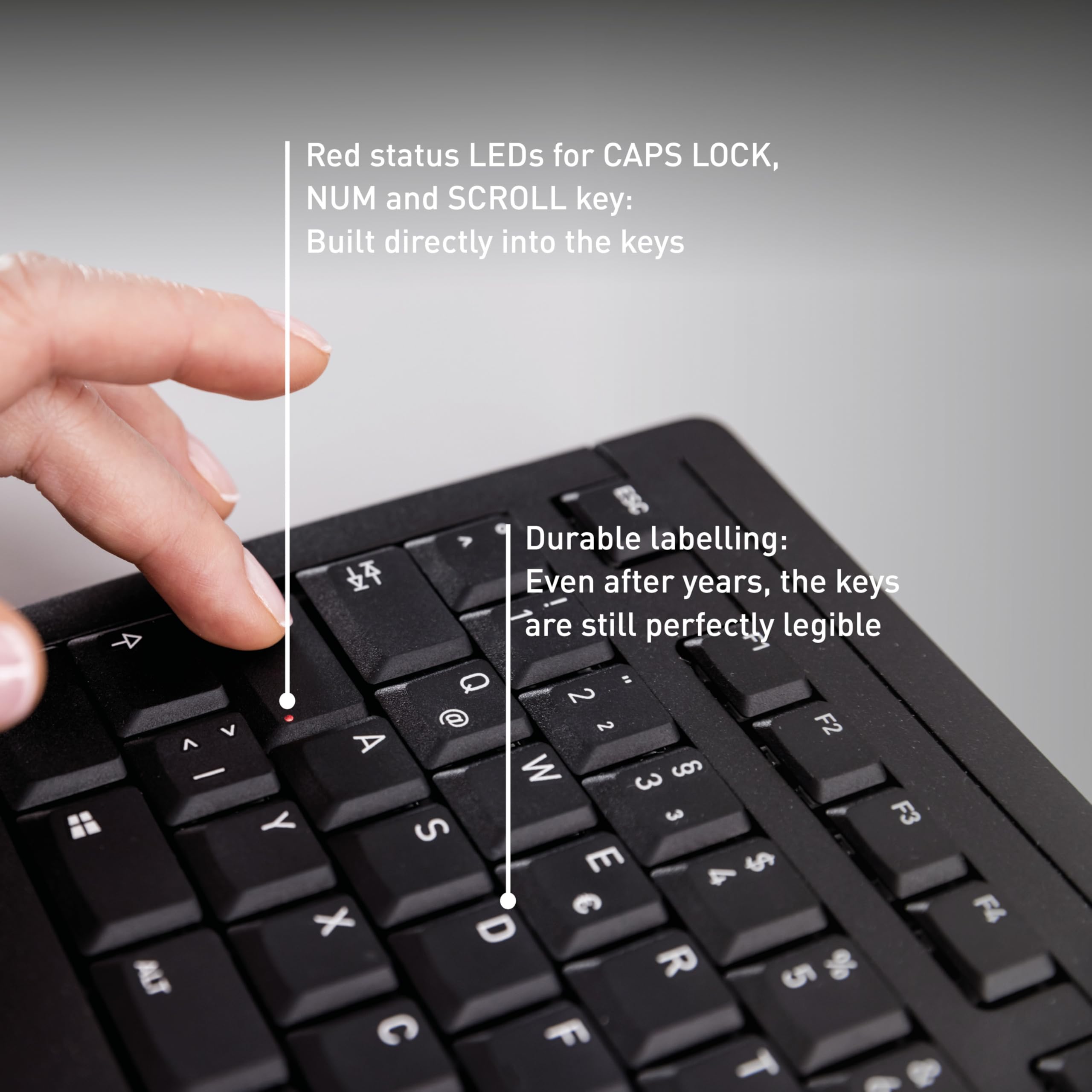 CHERRY STREAM KEYBOARD - Wired, Whisper-Quiet Keystroke | UK QWERTY Layout | Black 6