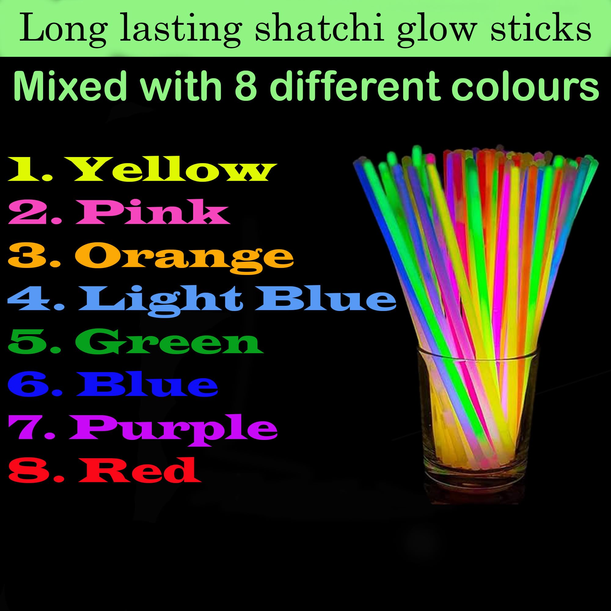 SHATCHI Glow Sticks Pack - 400Pcs Neon Glowsticks | Unisex Children 6