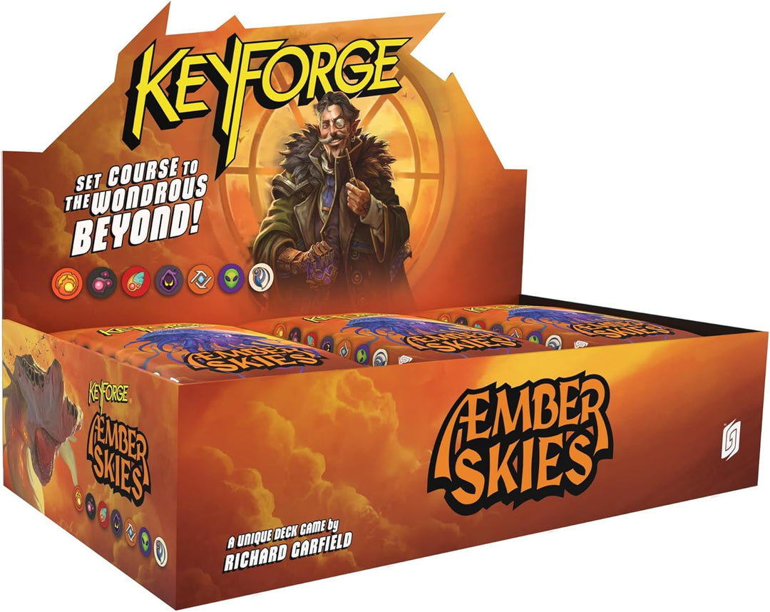 Ghost Galaxy KeyForge Trading Cards - Æmber Skies Display (12 Decks) (KFAESK-DSP)