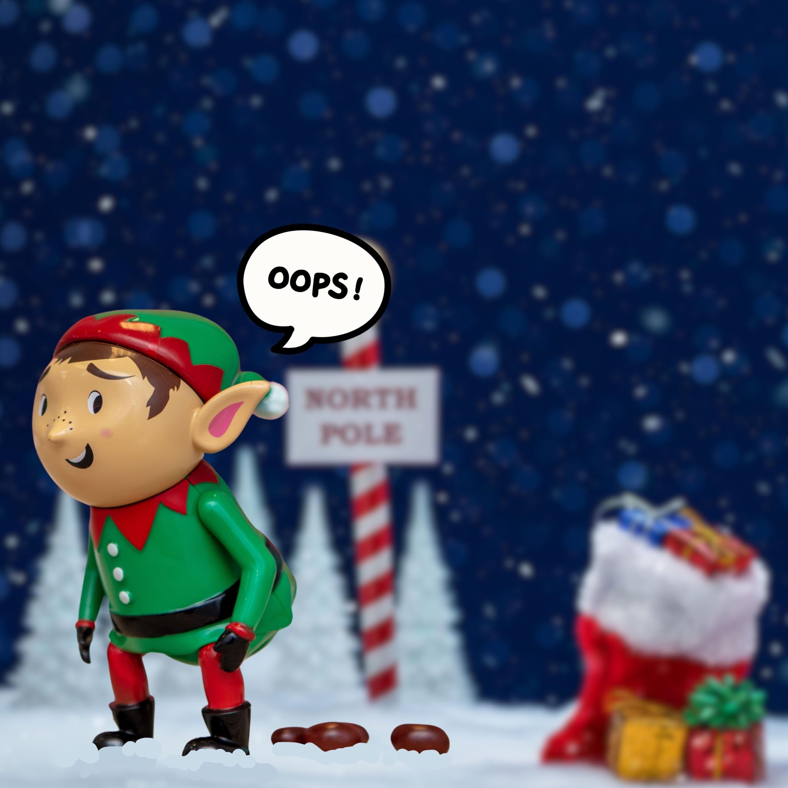 Pooping Elf Toy by Boxer Gifts - Refillable Novelty Stocking Filler for Kids, Brown