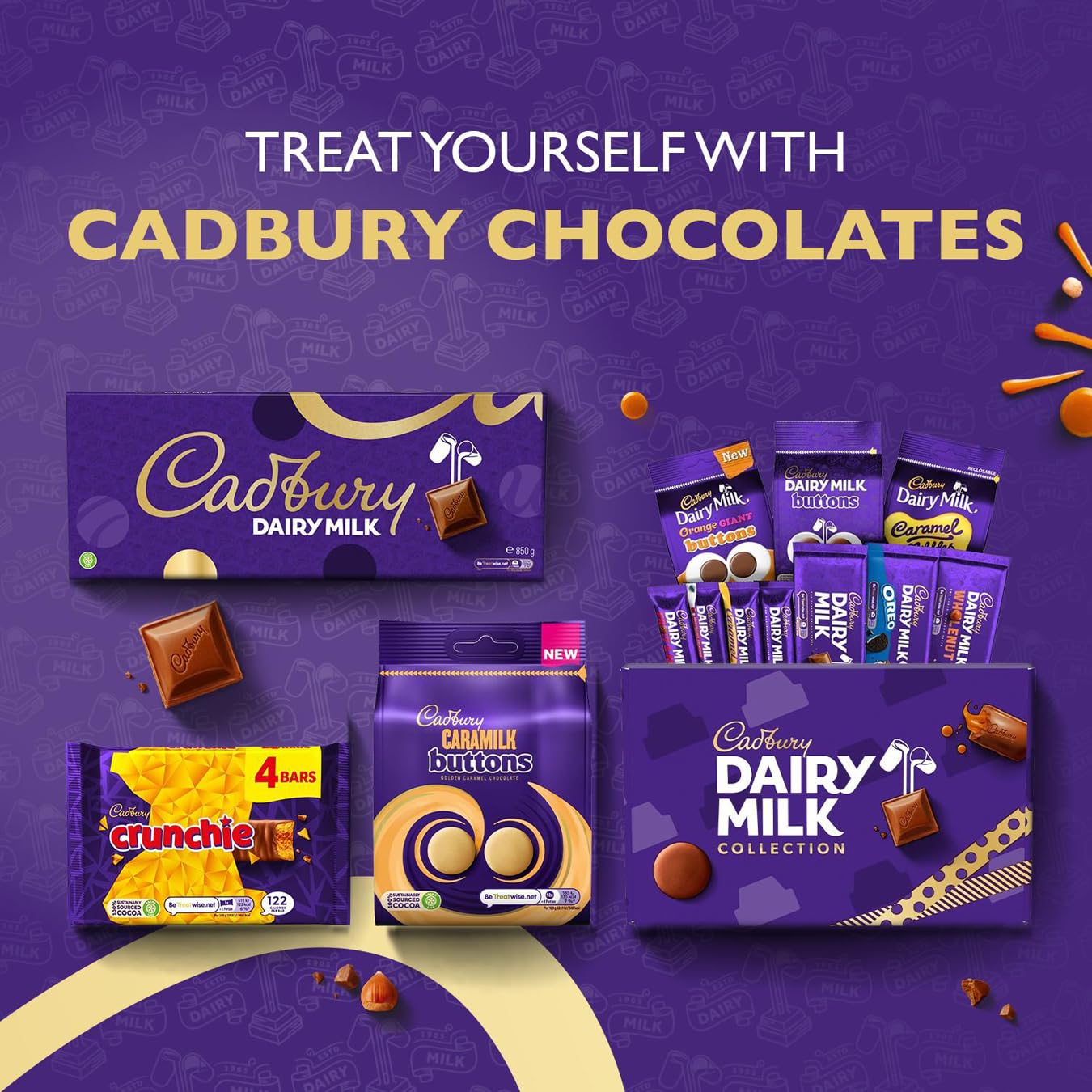 Cadbury Eclairs Chocolate Bag - Chewy Caramel with Milk Chocolate Centres | 350g 6