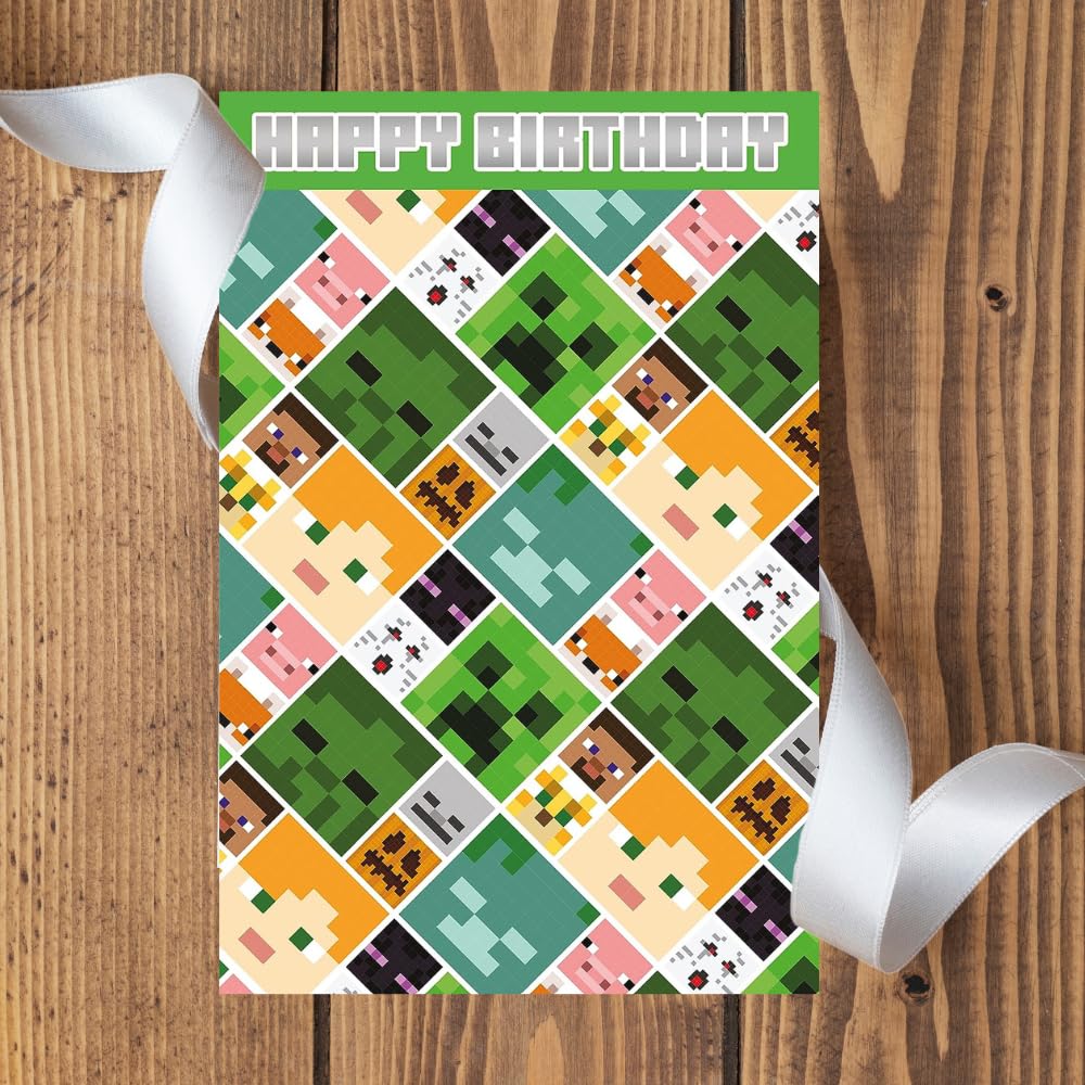 Danilo Promotions LTD Minecraft Birthday Card - Officially Licensed | FSC Certified Paper | 210 x 290 mm