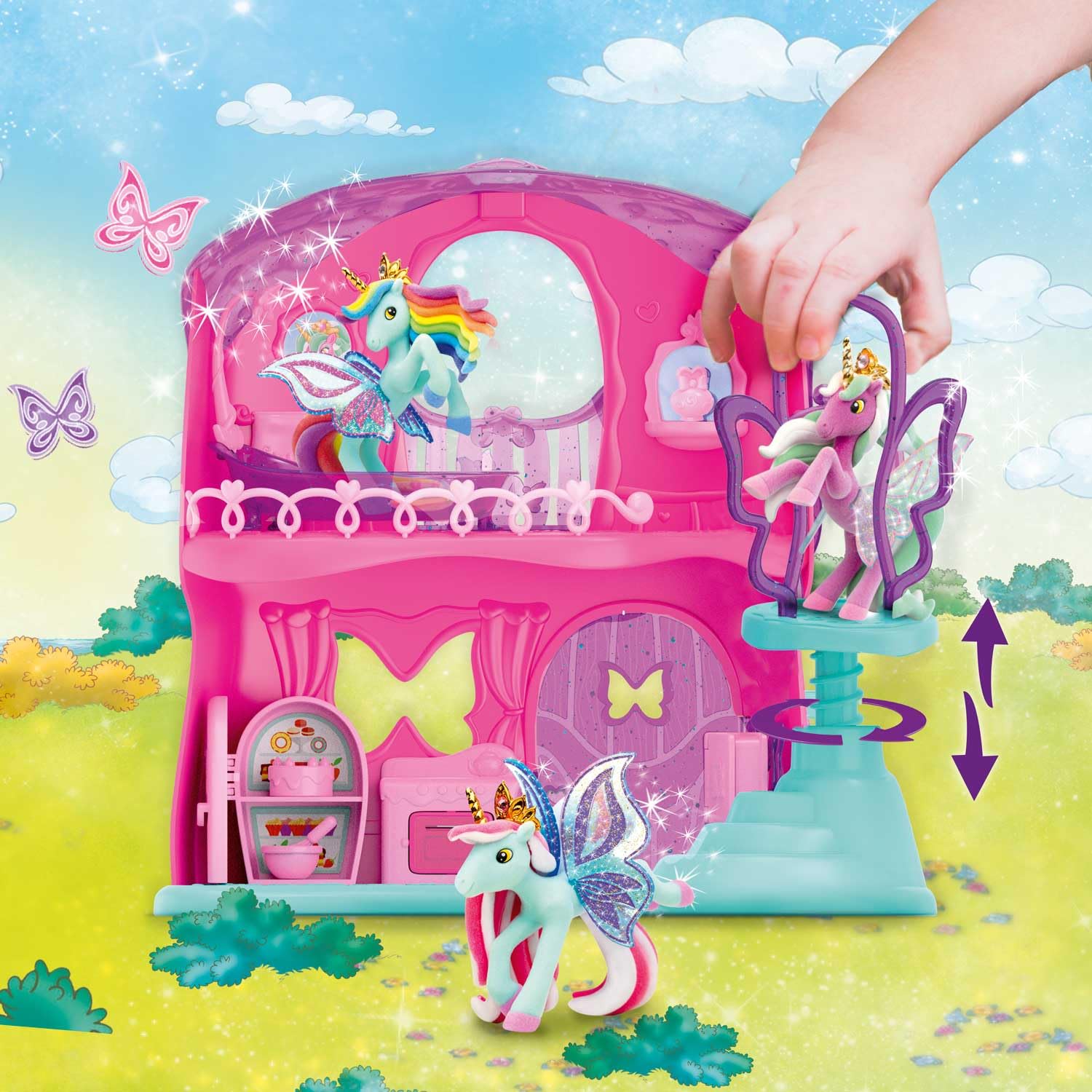 Galupy Butterfly House Playset with Nessy Unicorn Figure | Ages 3+