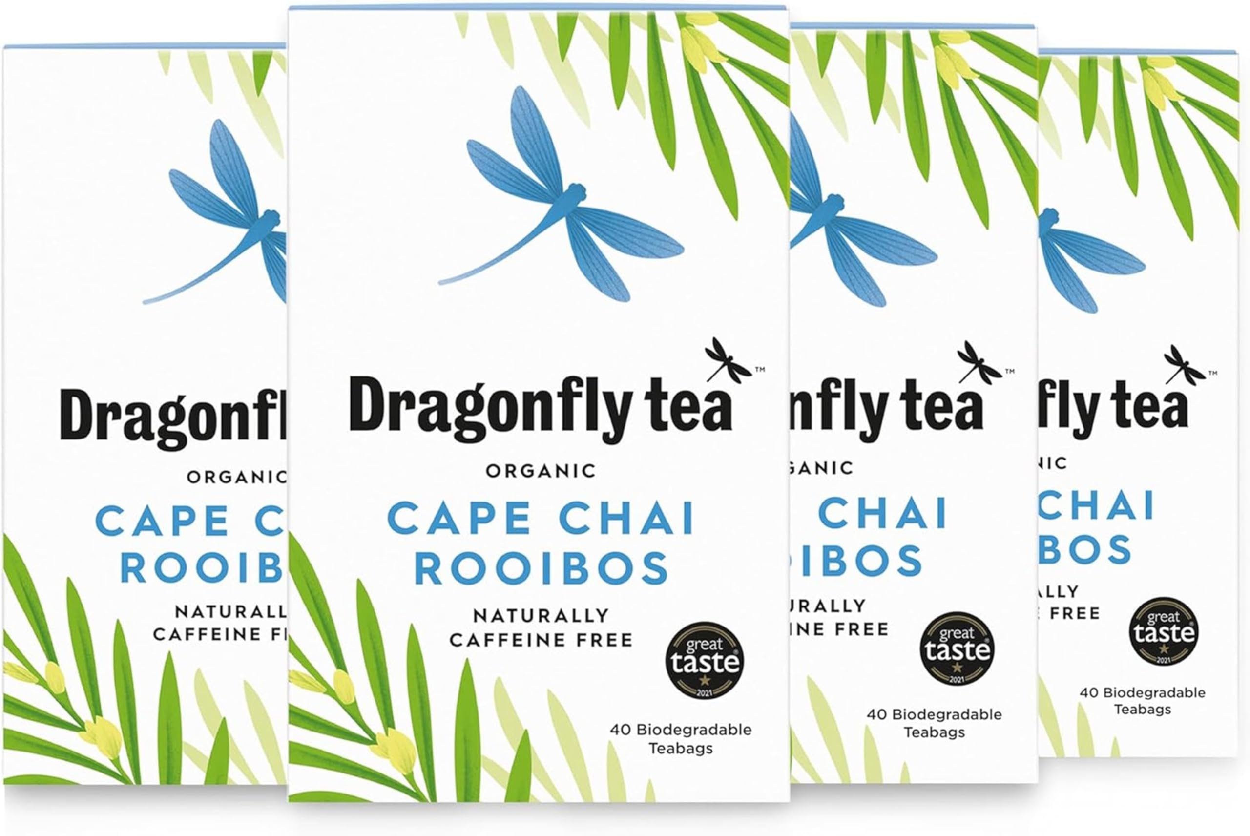 DRAGONFLY Rooibos Cape Chai Tea - Naturally Caffeine Free Herbal Tea | 160 Teabags (4x40 Pack) 1