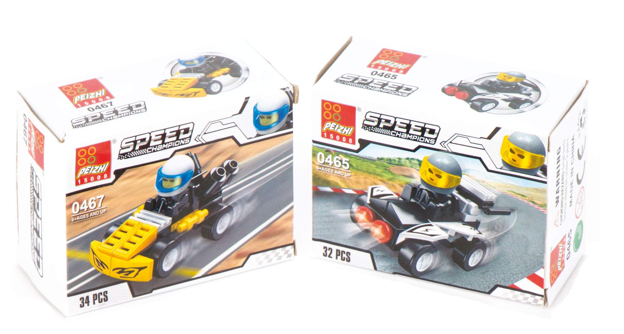Baker Ross Build Your Own Brick Racer Kit Value Pack - Pack of 4 Novelty Building Sets 5